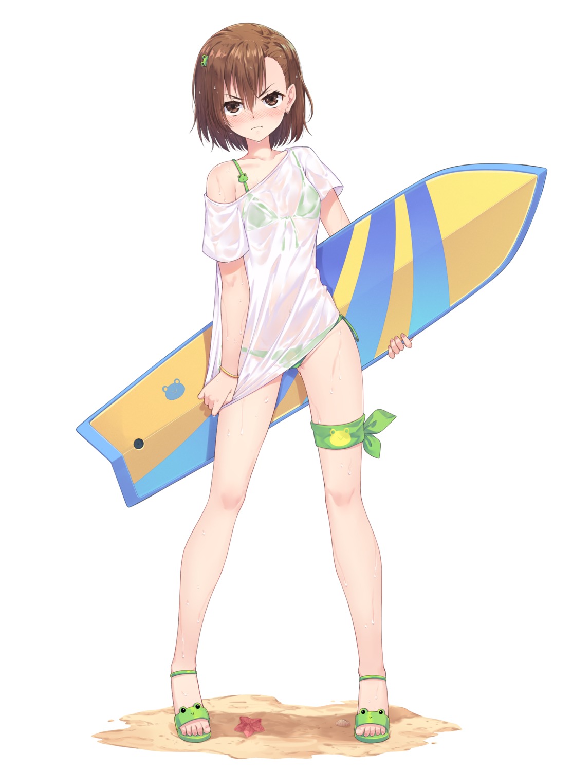 bikini garter misaka_mikoto neps-l see_through swimsuits to_aru_kagaku_no_railgun to_aru_majutsu_no_index wet wet_clothes