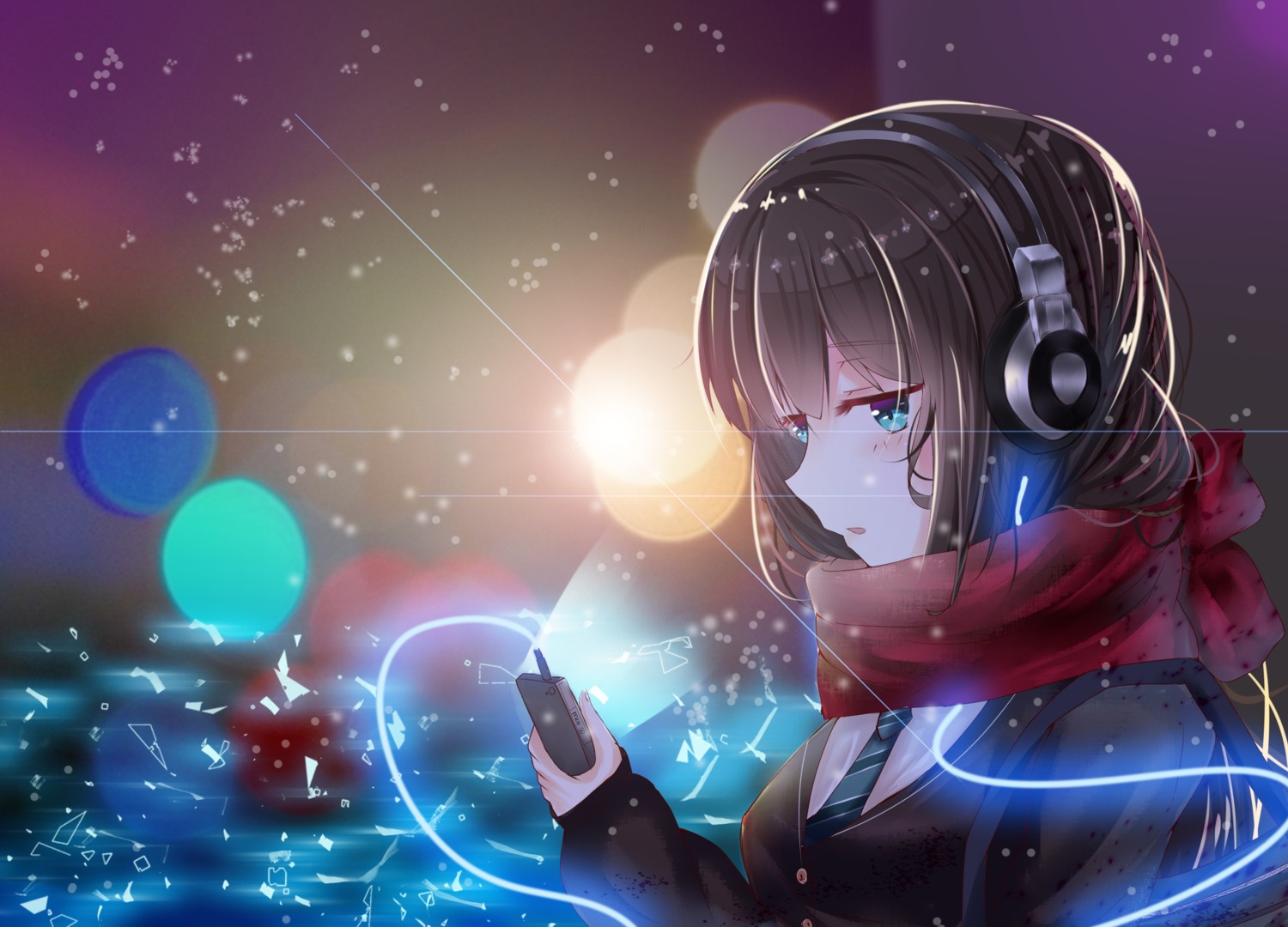 headphones re:rin seifuku shibuya_rin the_idolm@ster the_idolm@ster_cinderella_girls