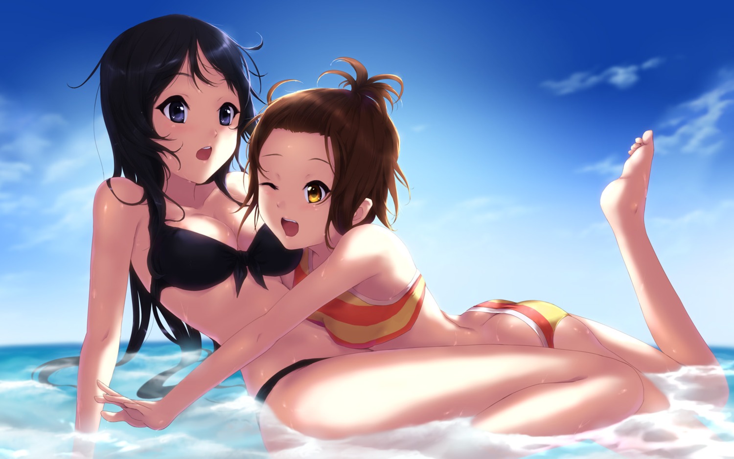 akiyama_mio bikini cait cleavage k-on! swimsuits tainaka_ritsu wallpaper