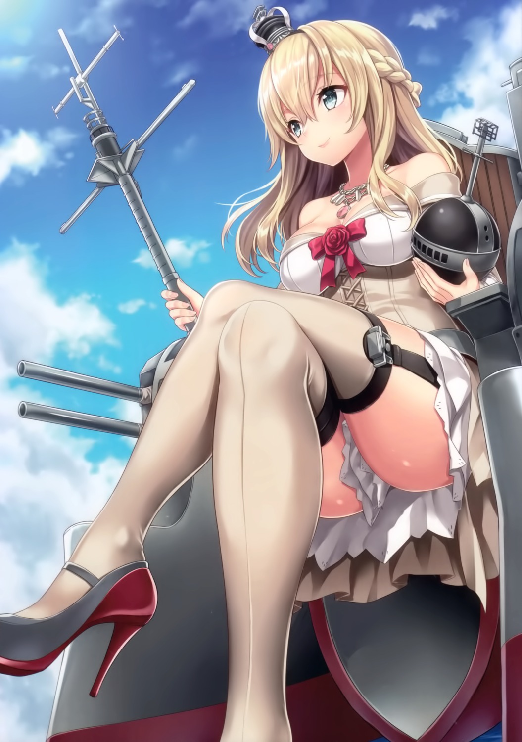 cleavage dksha dress heels kantai_collection kase_daiki stockings thighhighs warspite_(kancolle)