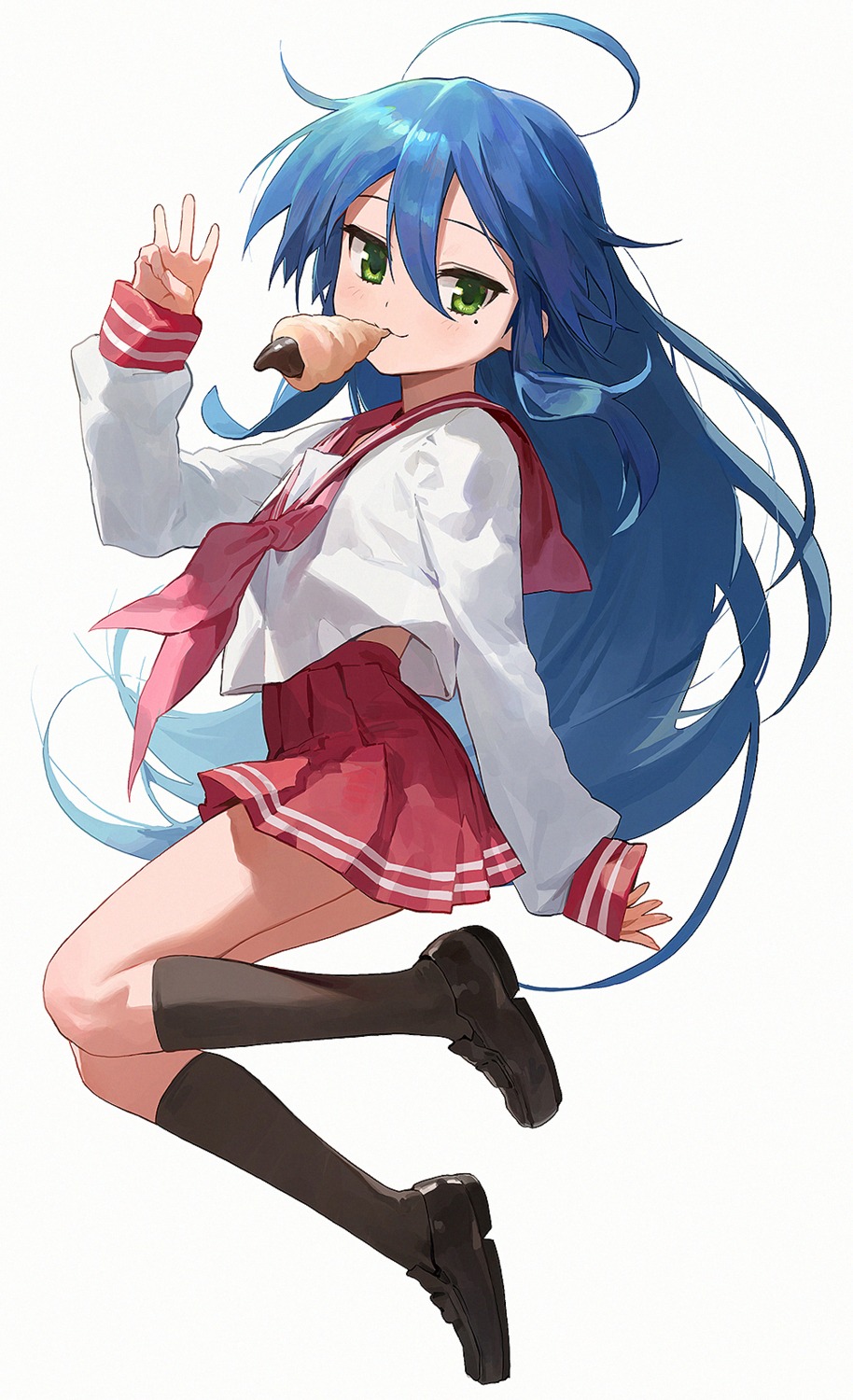 izumi_konata lucky_star modare seifuku skirt_lift