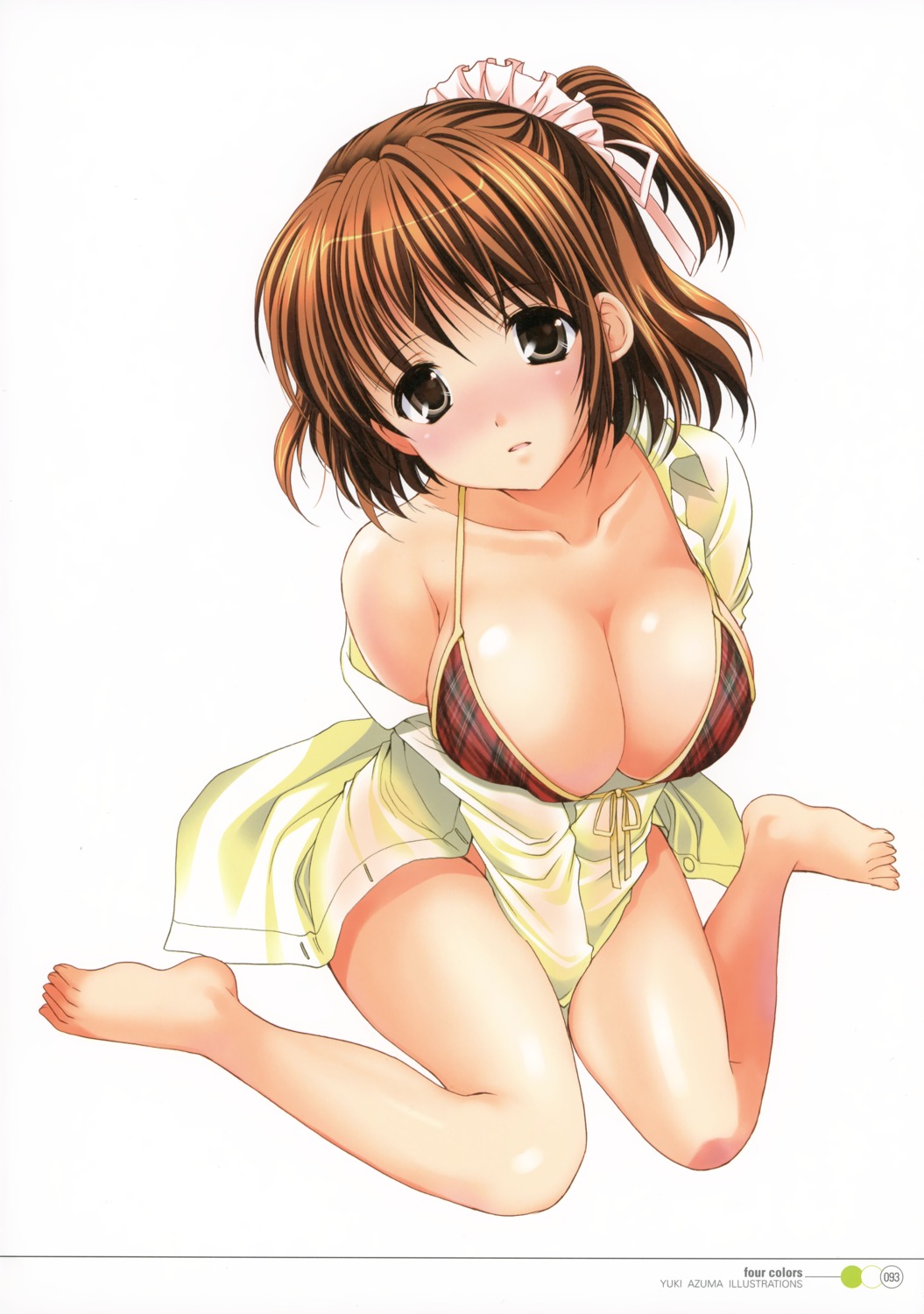 azuma_yuki bikini breast_hold cleavage open_shirt swimsuits