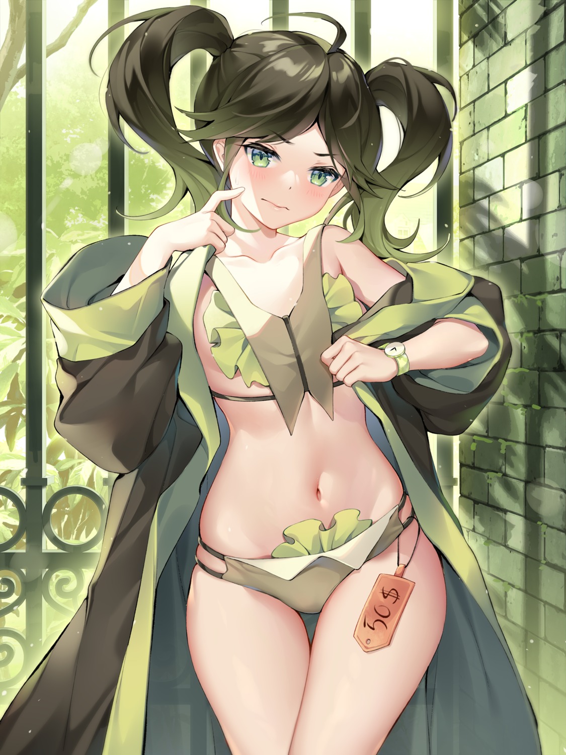 bikini open_shirt swimsuits uosaasou