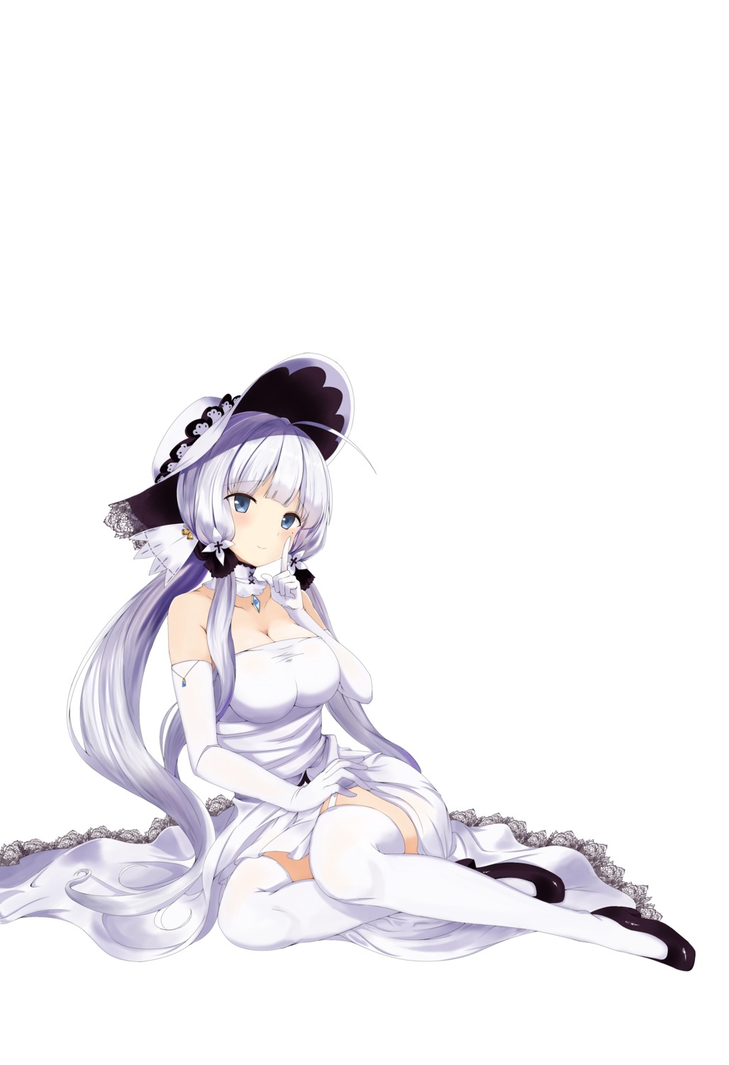 azur_lane cleavage dress heels illustrious_(azur_lane) mamizu stockings thighhighs