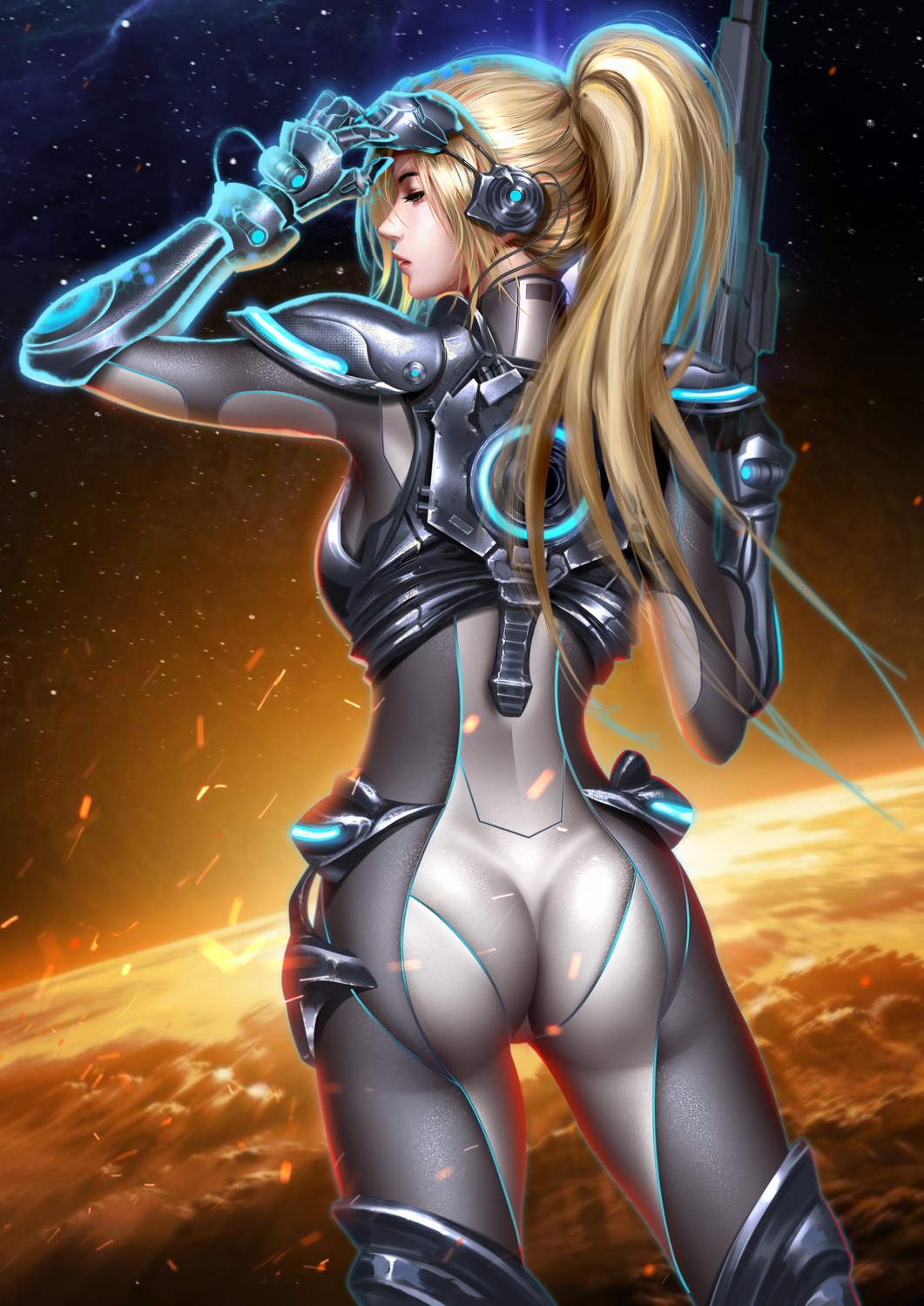 ass bodysuit gun liang_xing nova_(starcraft) starcraft