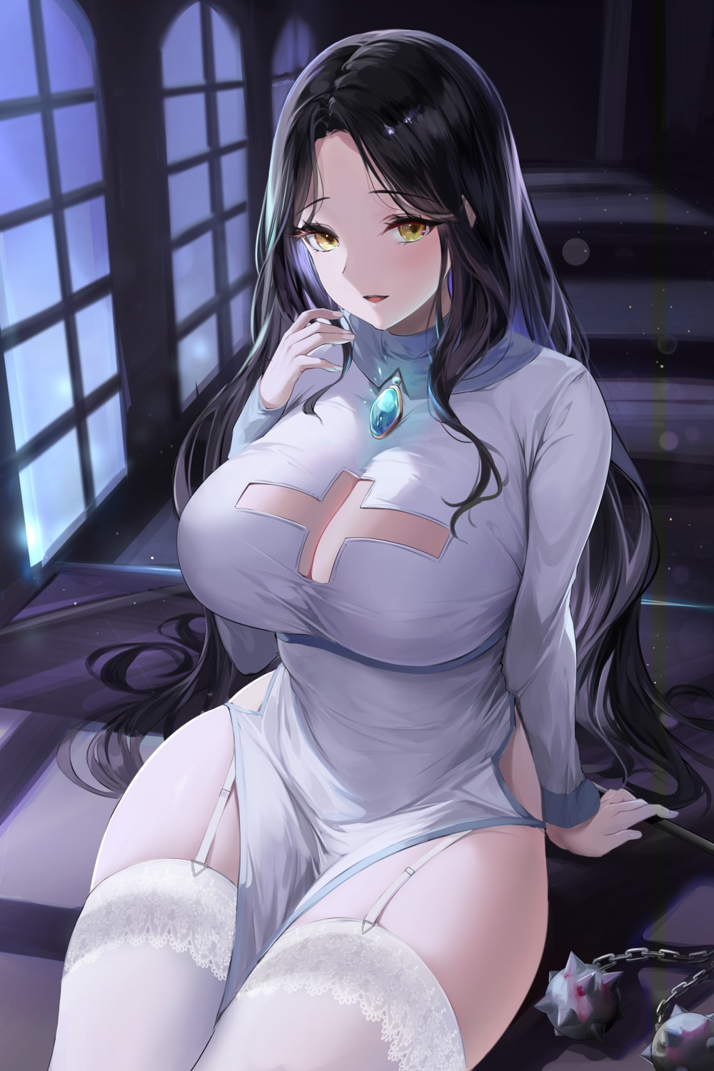 cleavage dress lillly stockings thighhighs weapon
