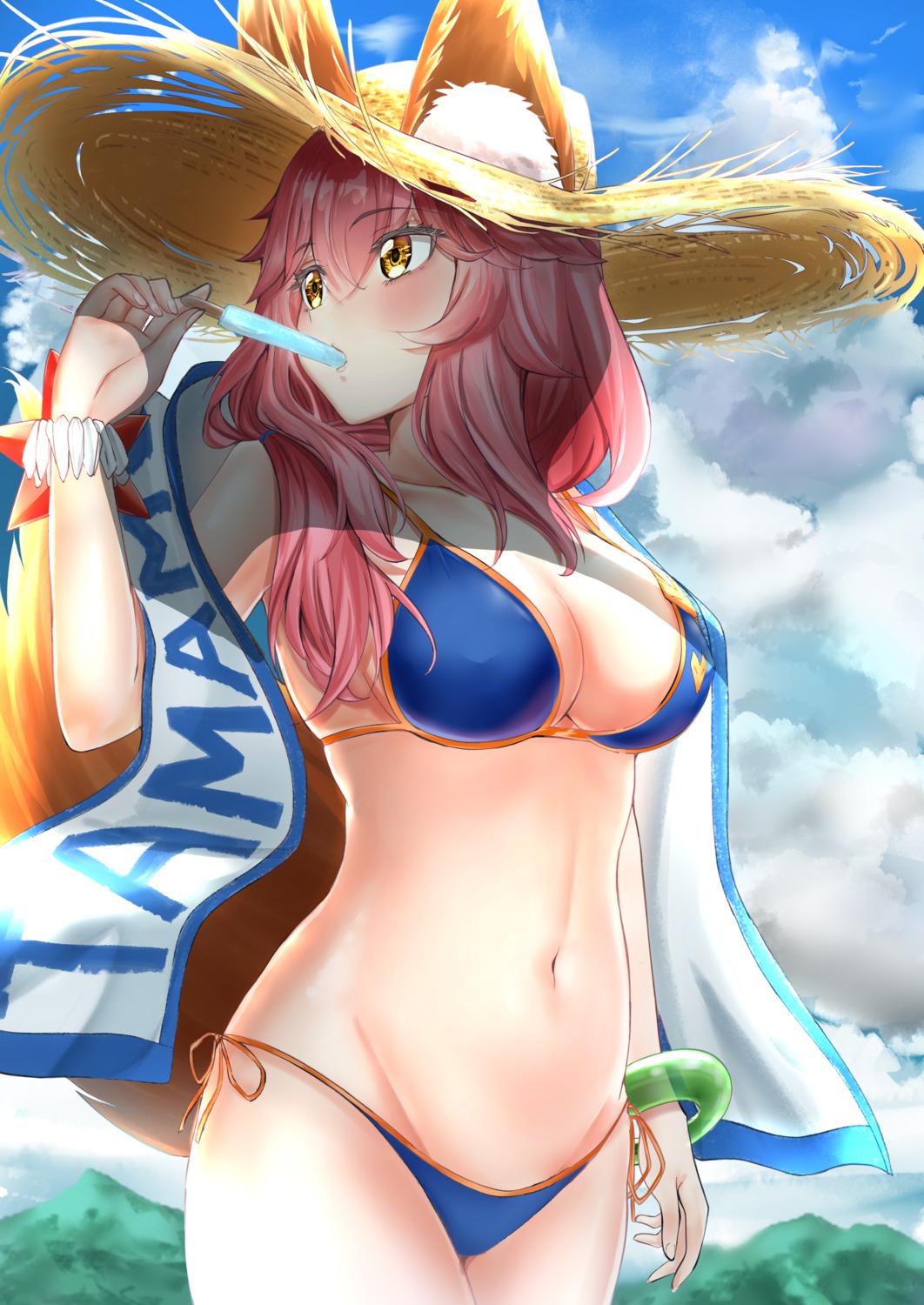 animal_ears bikini fate/grand_order swimsuits tail tamamo_no_mae tsukasa