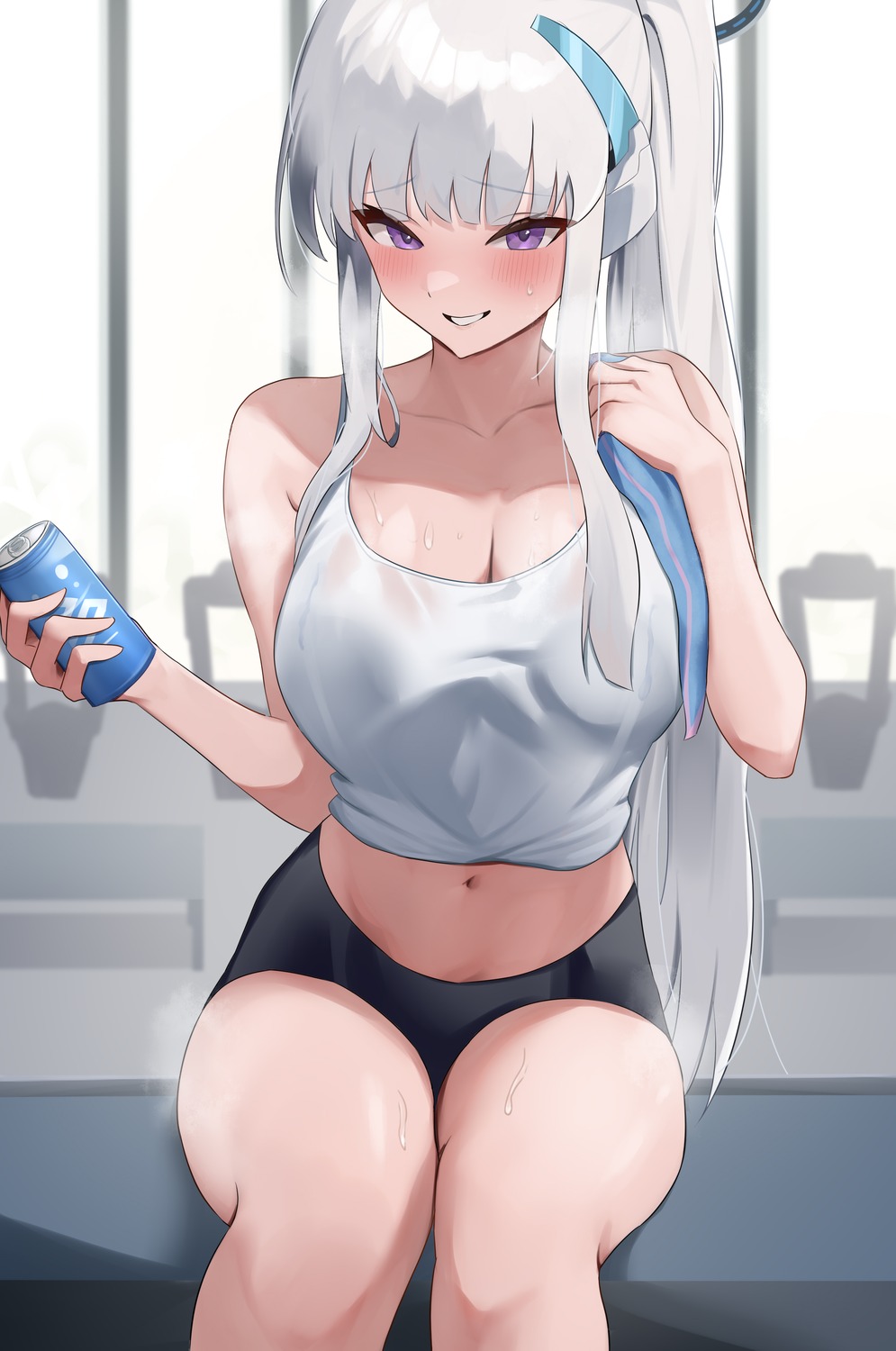 blue_archive halo k_0art see_through ushio_noa wet_clothes