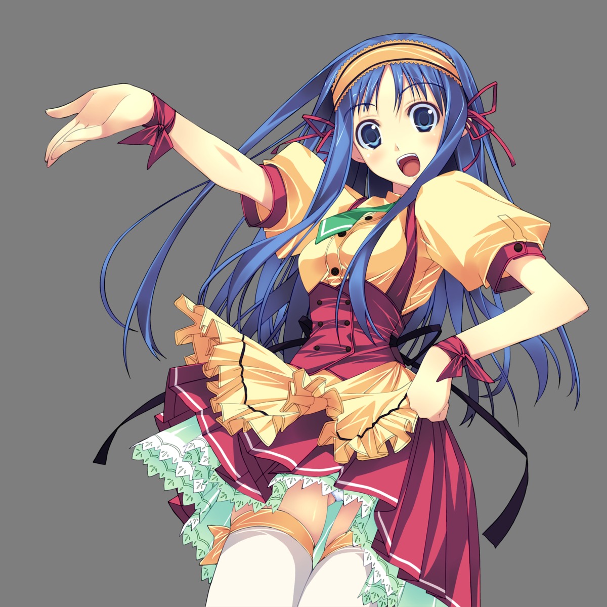 murakami_suigun pantsu thighhighs transparent_png waitress