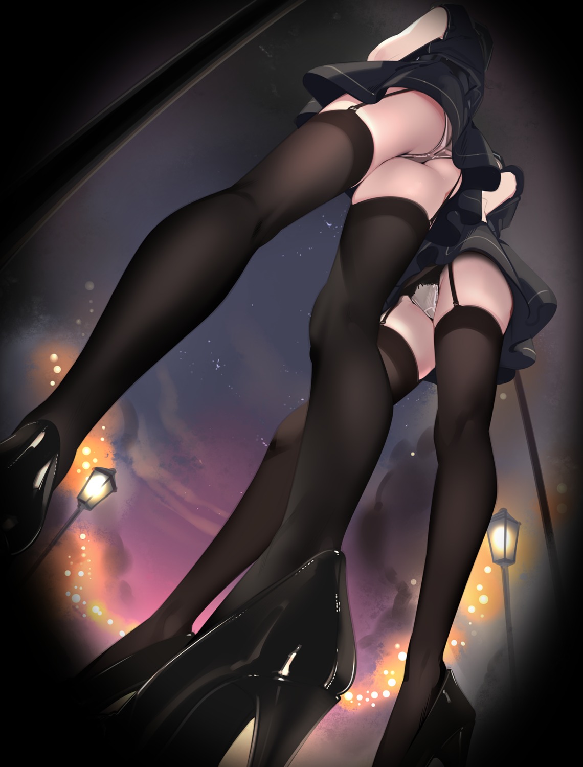 ama_mitsuki heels pantsu skirt_lift stockings thighhighs