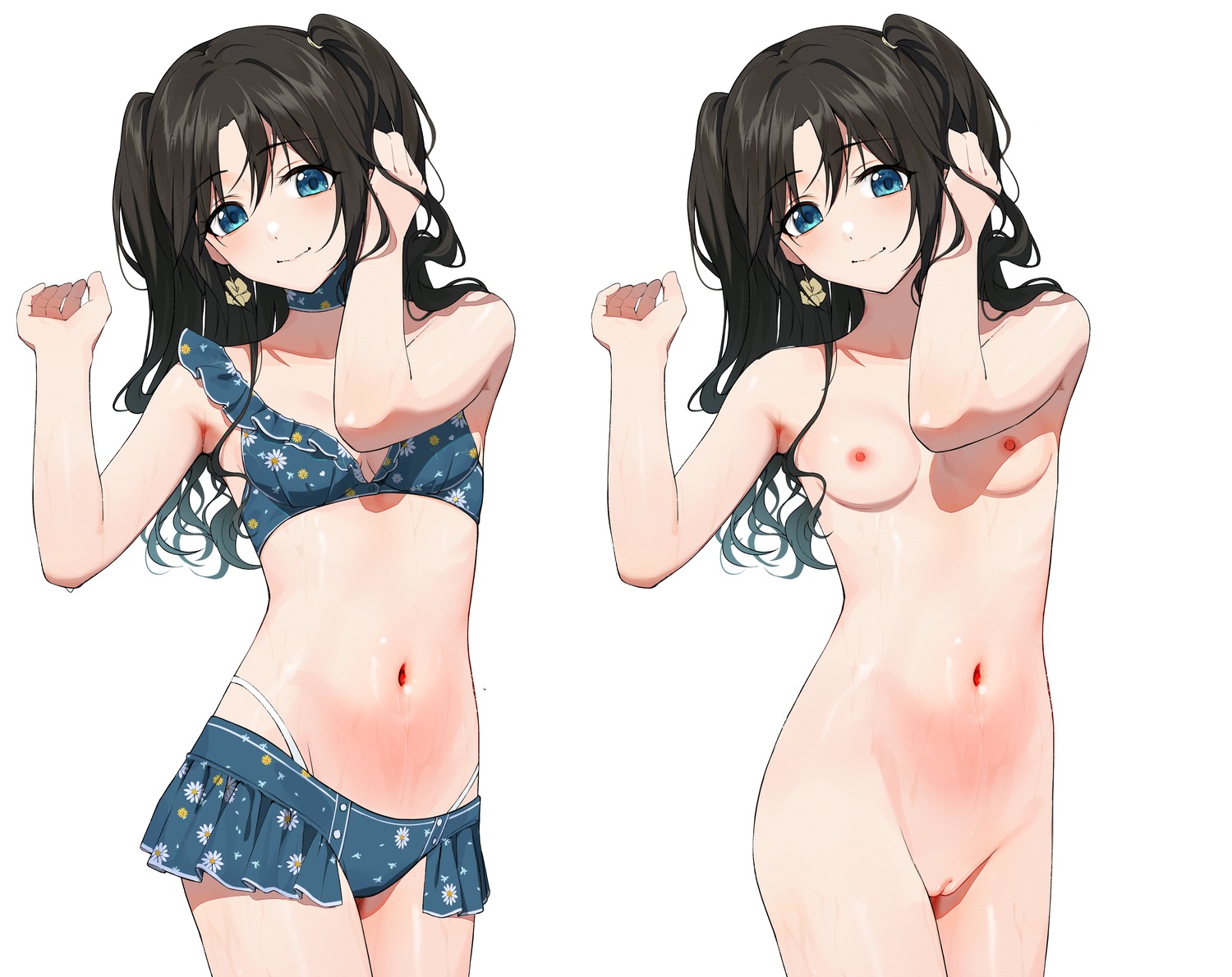 bikini gin00 mitsumine_yuika naked nipples pussy swimsuits the_idolm@ster the_idolm@ster_shiny_colors uncensored