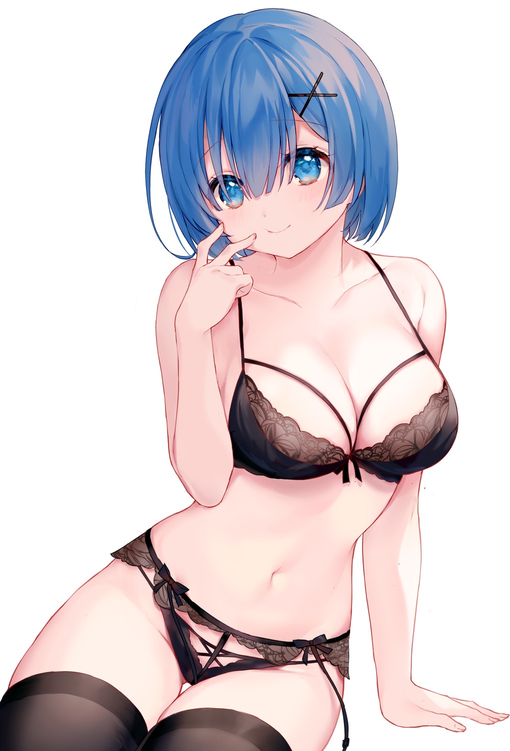 bra eikaa lingerie pantsu re_zero_kara_hajimeru_isekai_seikatsu rem_(re_zero) thighhighs