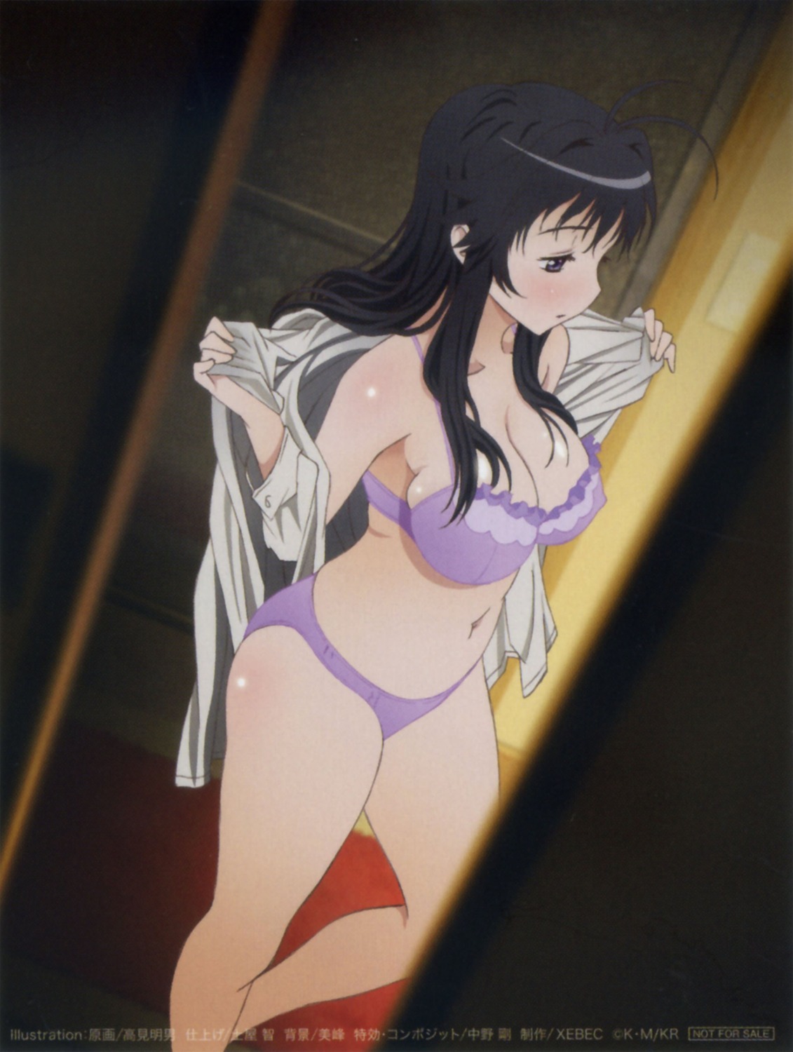 bra cleavage kanokon minamoto_chizuru pantsu scanning_artifacts screening takami_akio undressing