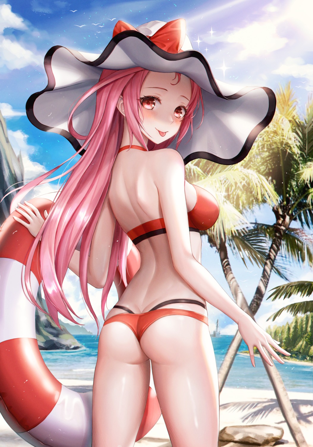 ass bikini cleo_(king's_raid) eichi_(skskdi12z) king's_raid swimsuits thong