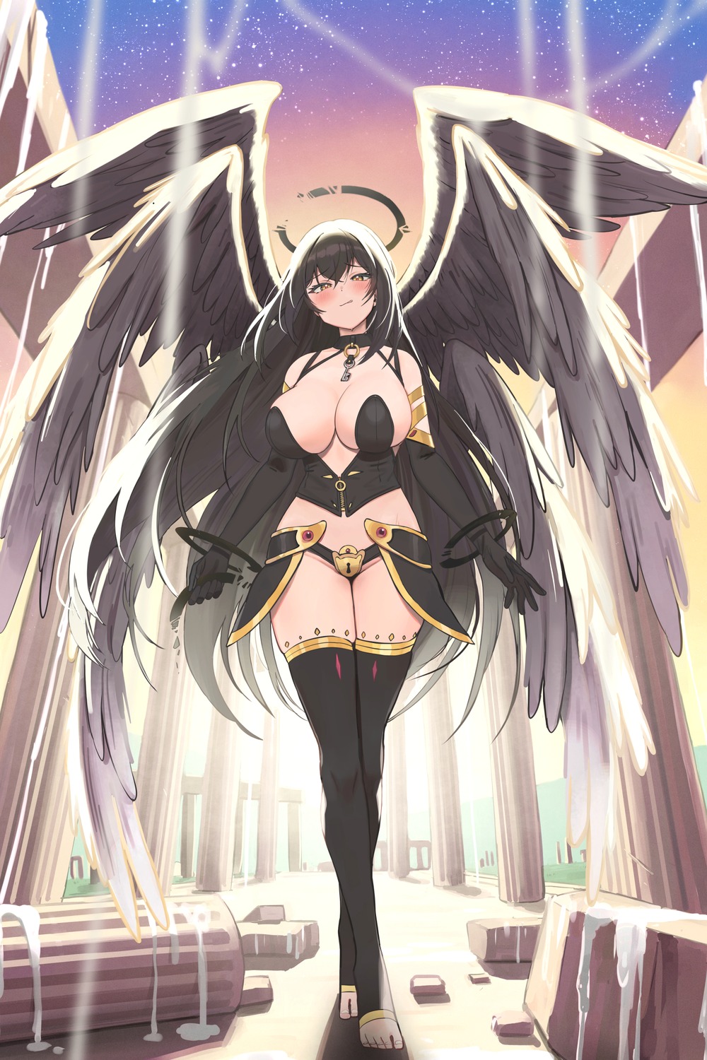 angel electriccross thighhighs wings