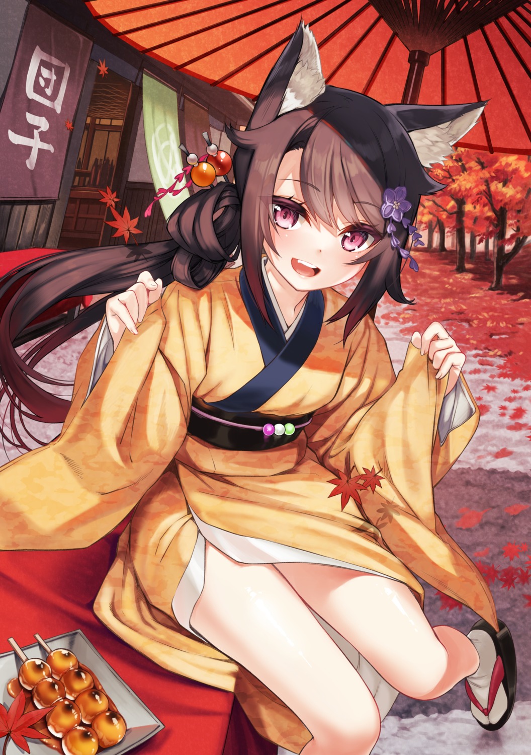 animal_ears kimono kitsune zero_(miraichizu)