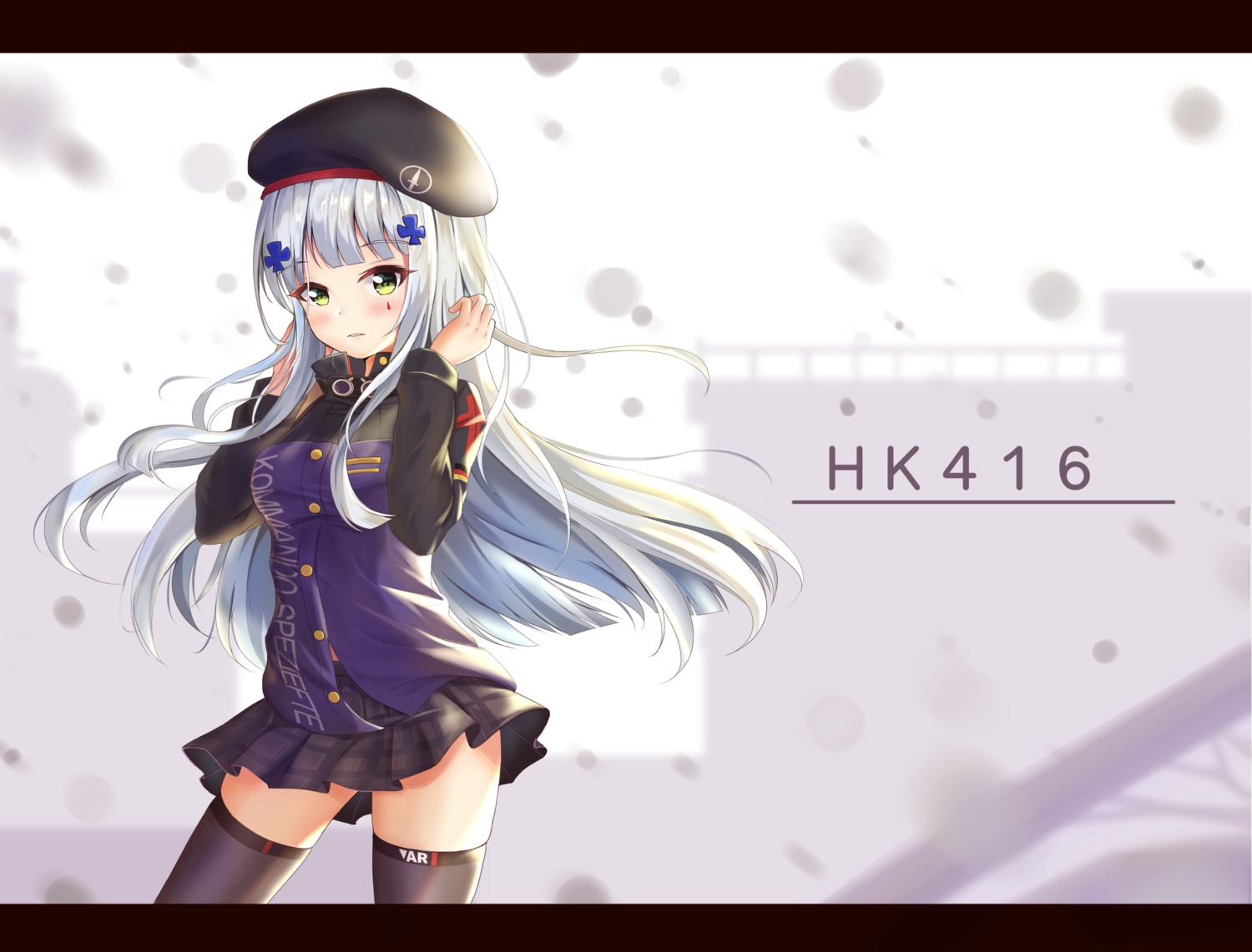 girls_frontline hk416_(girls_frontline) icewine skirt_lift thighhighs