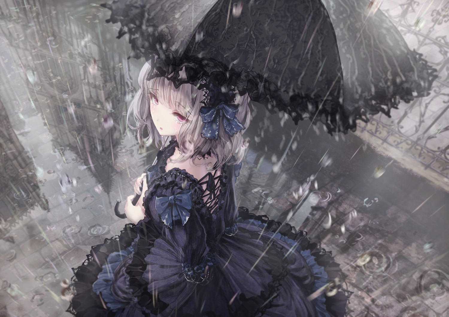 dress gothic_lolita lolita_fashion missile228 umbrella