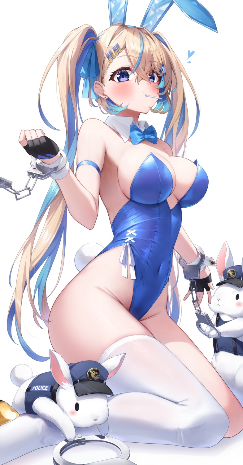 animal_ears bunny_ears bunny_girl morros no_bra tail thighhighs