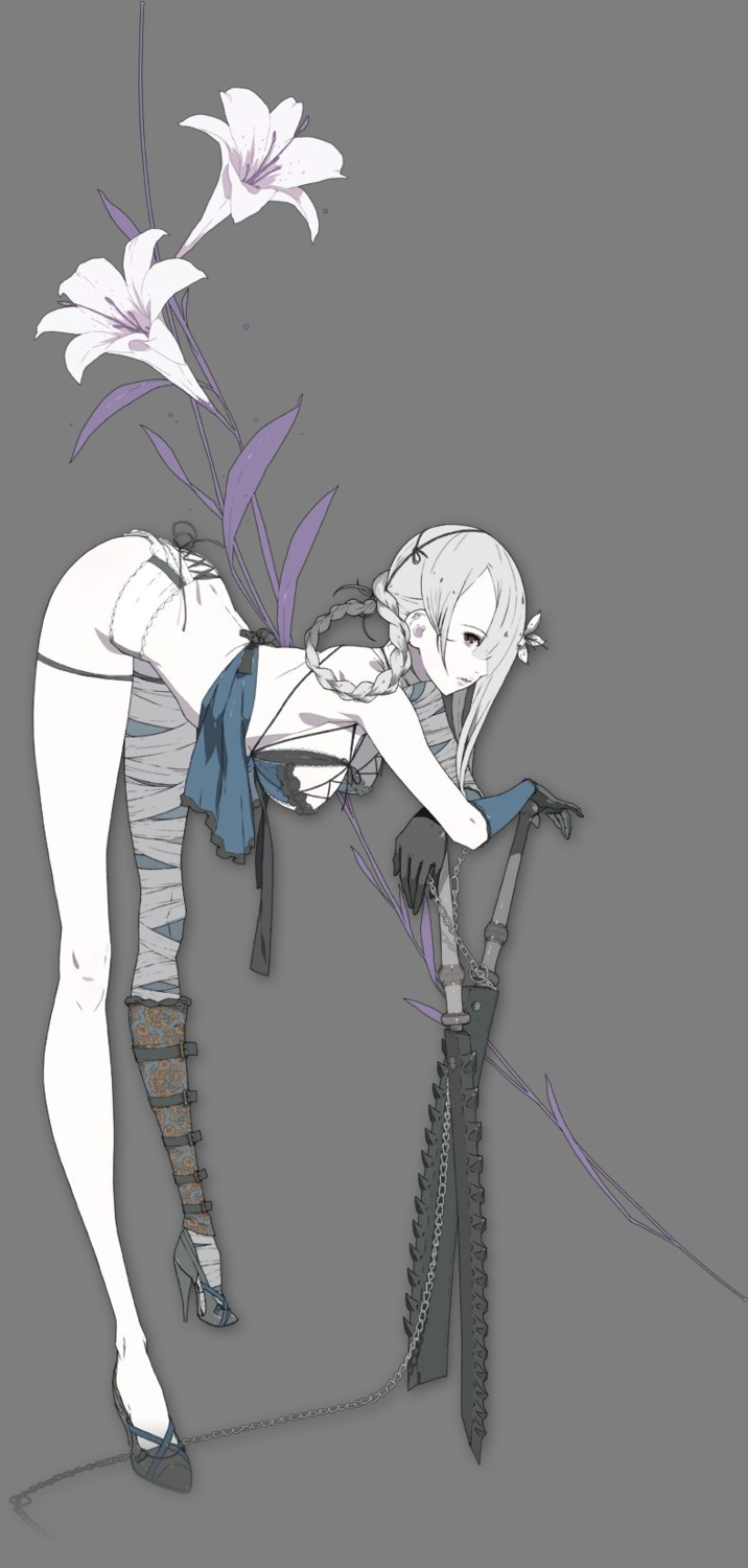 bandages d.k jpeg_artifacts kaine_(nier) nier nier_replicant sword transparent_png