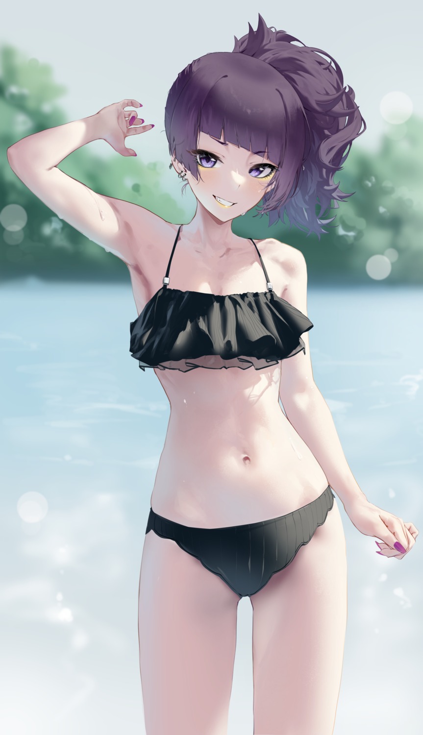 bikini cleavage marrrrrr see_through swimsuits tanaka_mamimi the_idolm@ster the_idolm@ster_shiny_colors wet