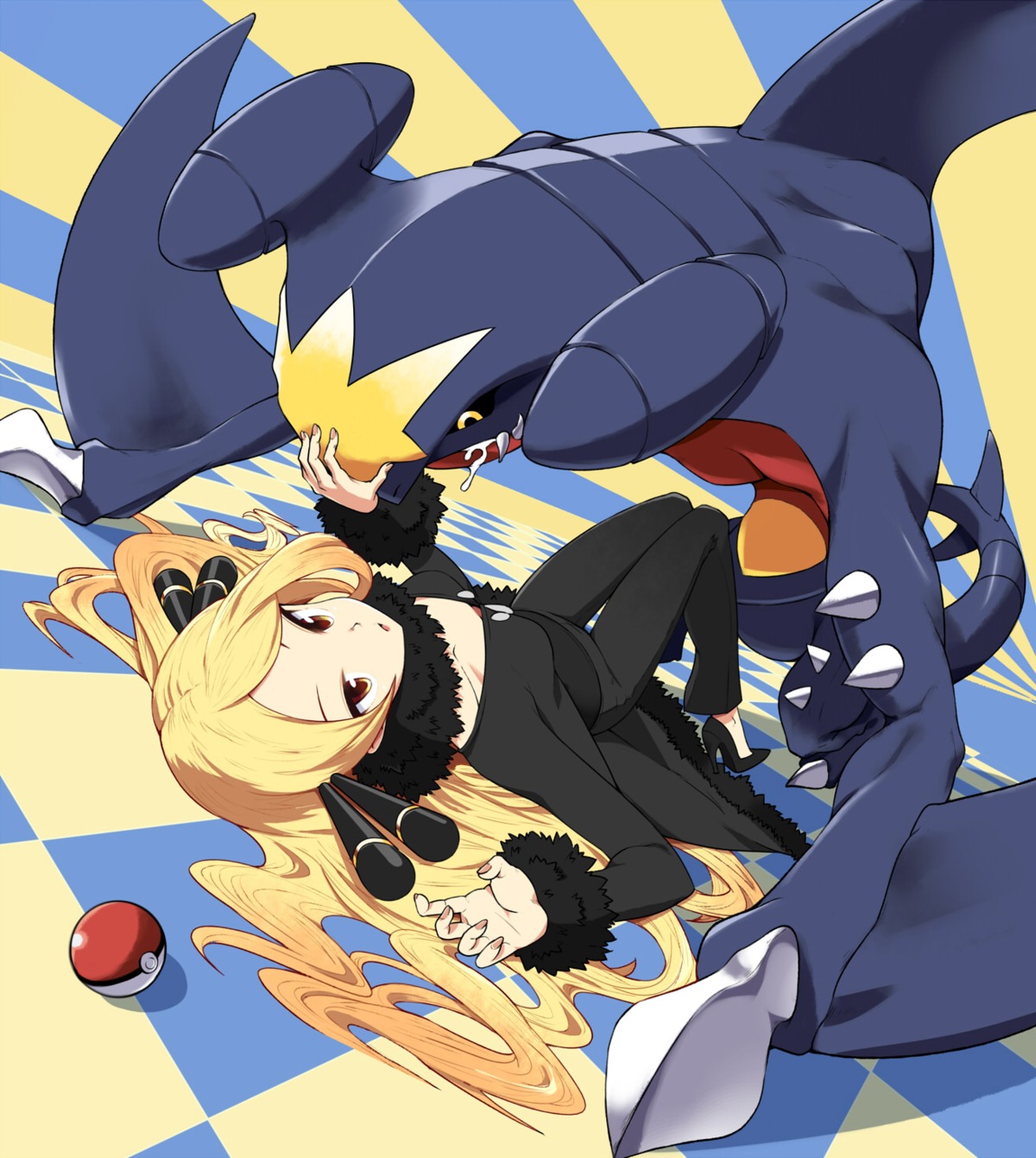 garchomp heels pokemon pokemon_bdsp pokemon_dppt shirona_(pokemon) tm_(hanamakisan)