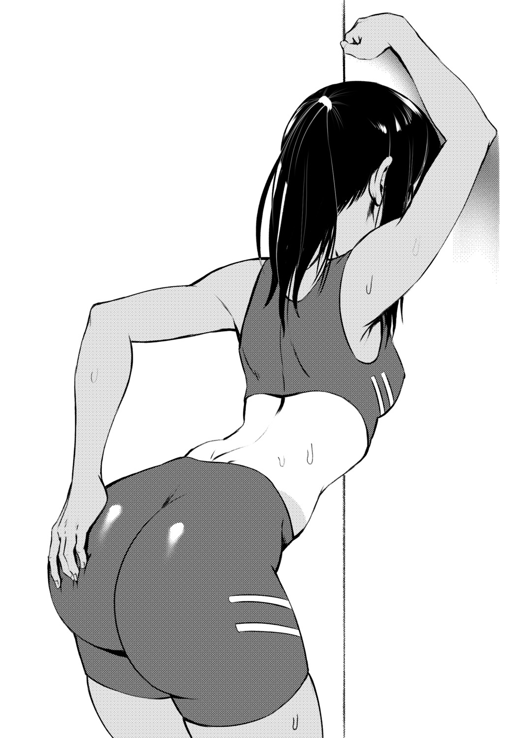 ass bike_shorts gym_uniform ijiranaide_nagatoro-san monochrome nagatoro_hayase speedl00ver tan_lines