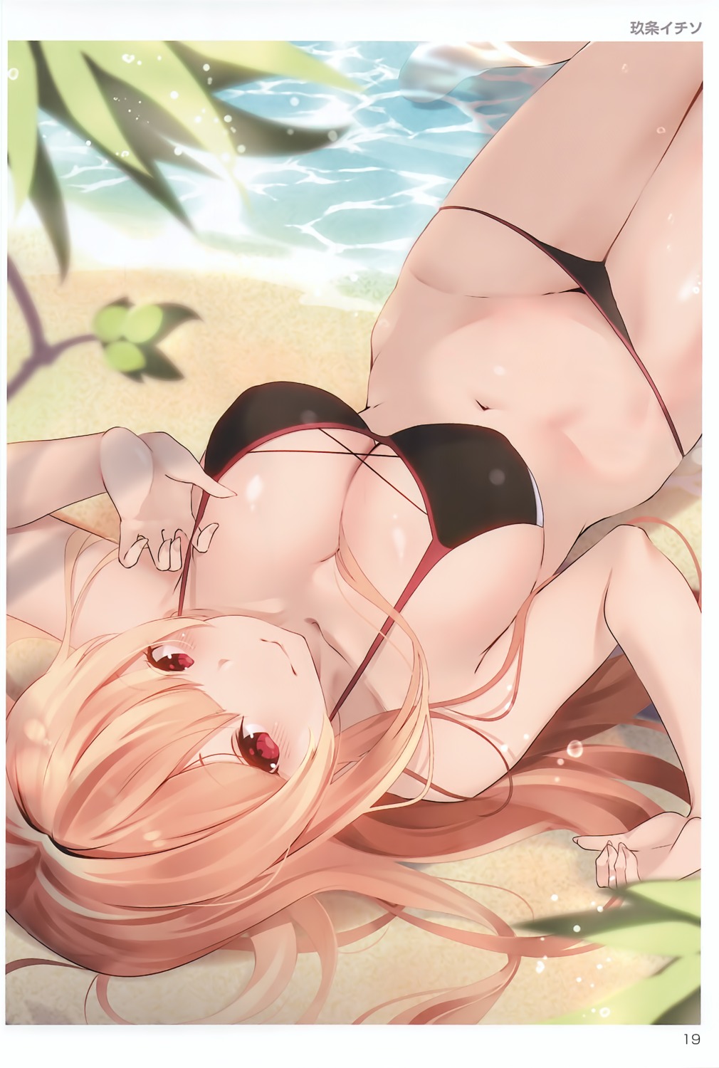 bikini cleavage kujou_ichiso swimsuits toranoana