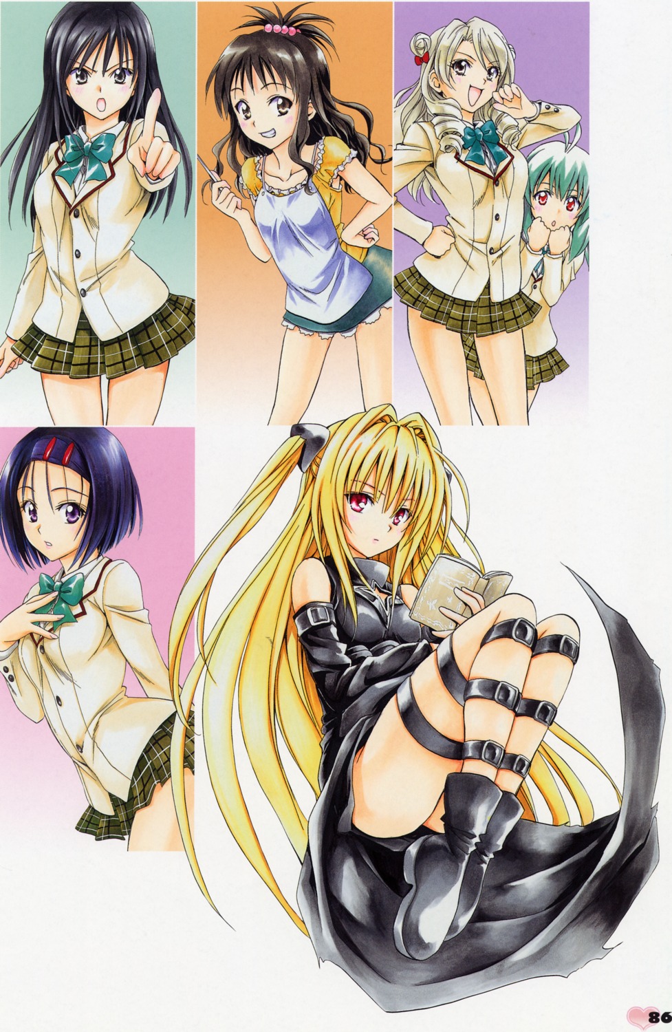 garter golden_darkness kotegawa_yui sairenji_haruna seifuku tenjouin_saki to_love_ru yabuki_kentarou