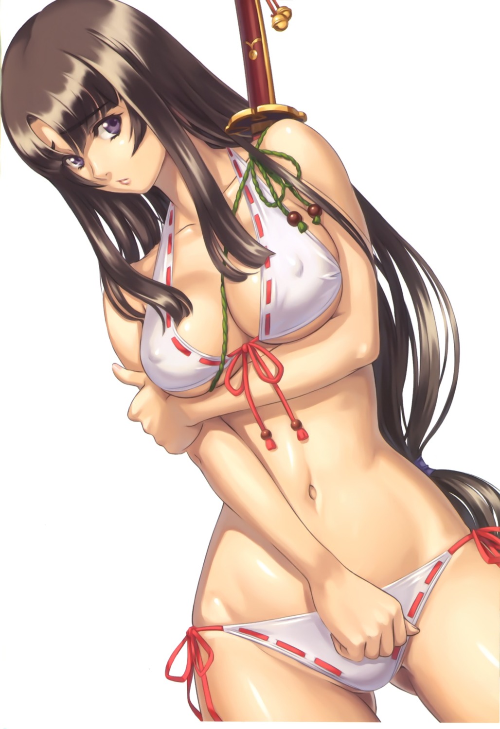 bikini cleavage eiwa erect_nipples queen's_blade swimsuits tomoe