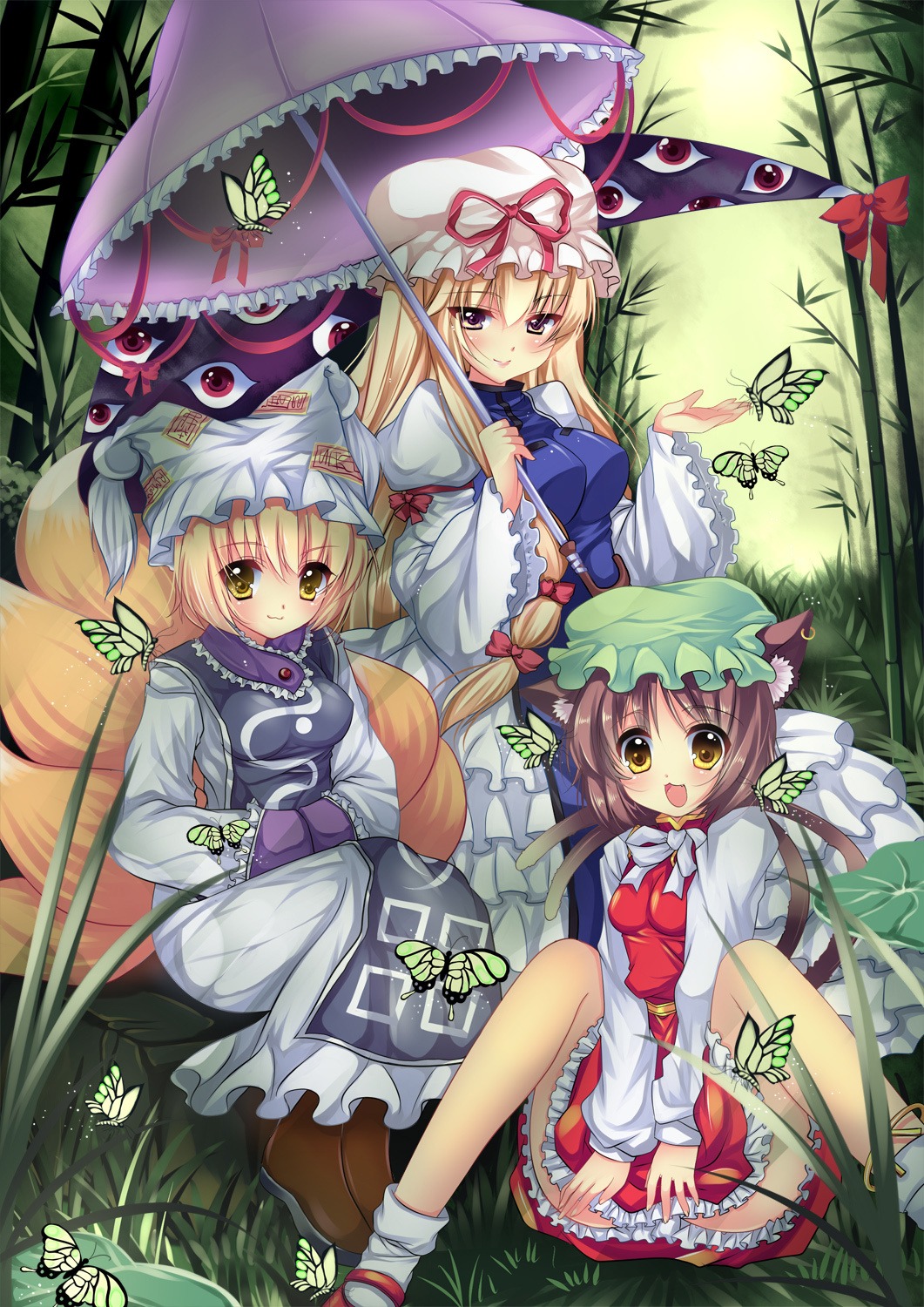 chen touhou usagihime yakumo_ran yakumo_yukari