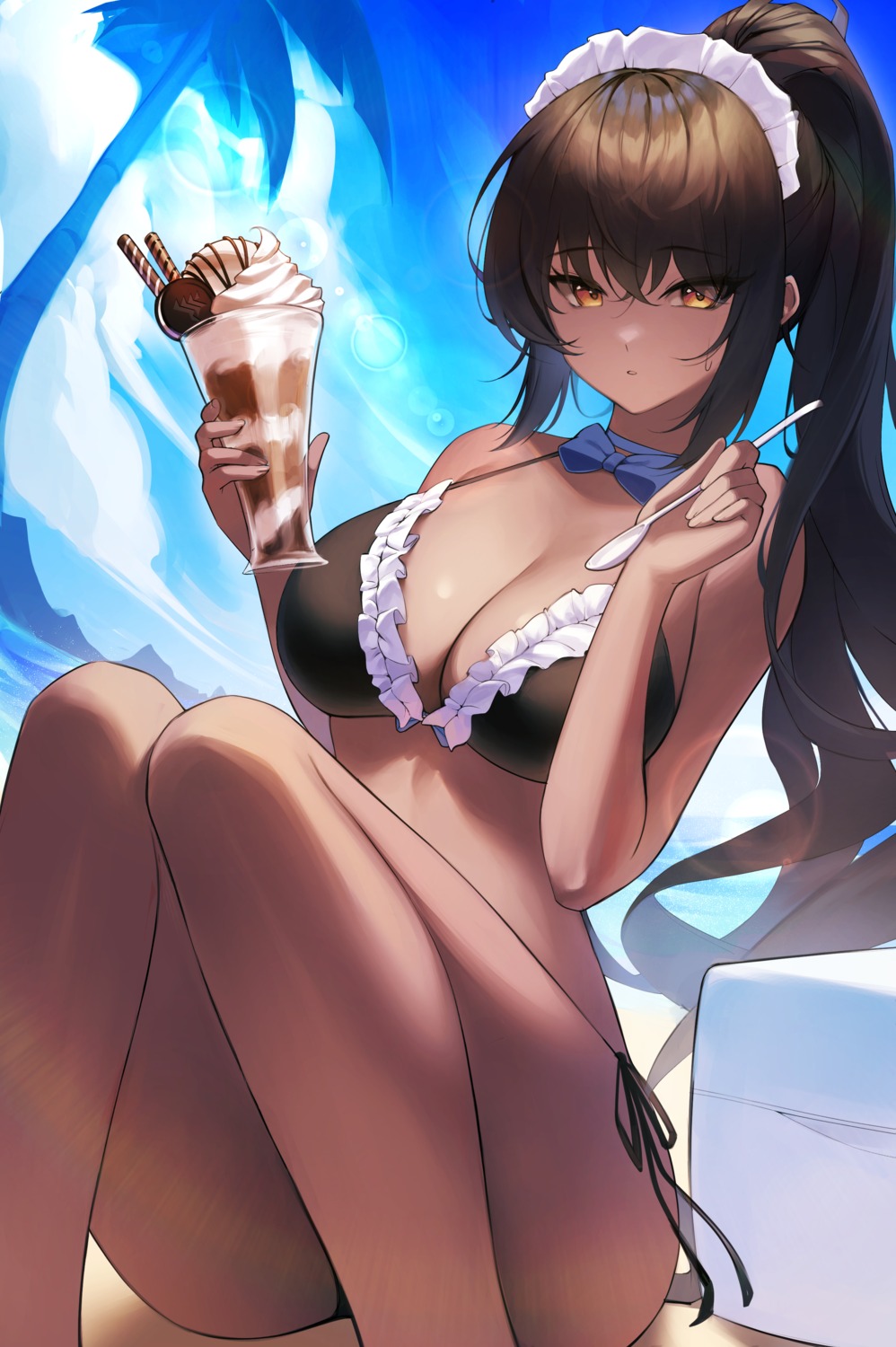 bikini blue_archive kakudate_karin maid sbgu swimsuits