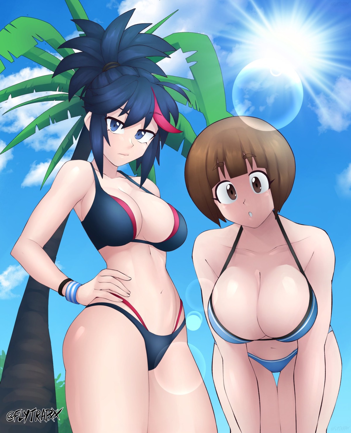 bikini flytrapxx kill_la_kill mankanshoku_mako matoi_ryuuko swimsuits