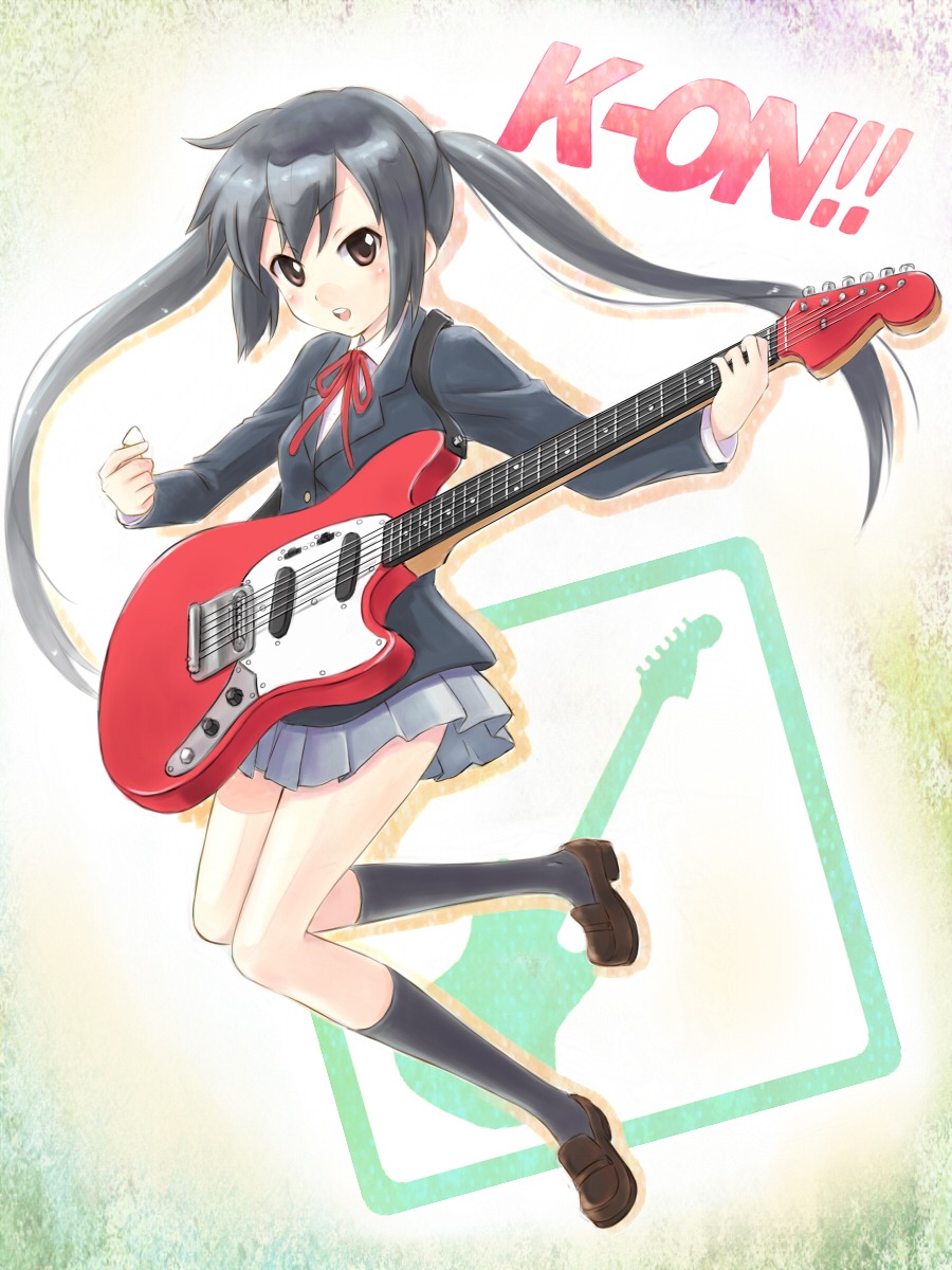 guitar k-on! nakano_azusa satogo seifuku