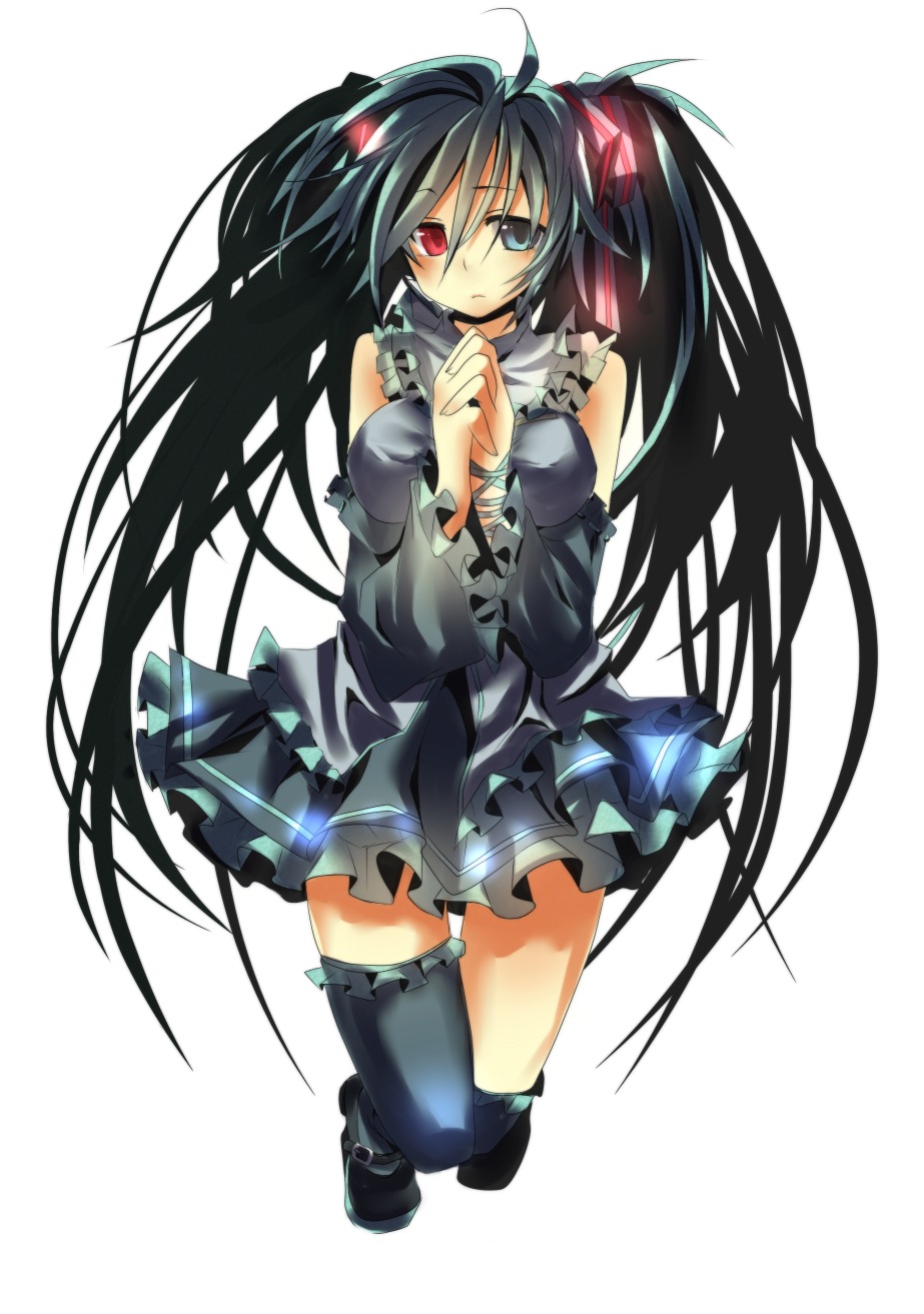 hatsune_miku heterochromia lolita_fashion thighhighs toaza_shuuto vocaloid