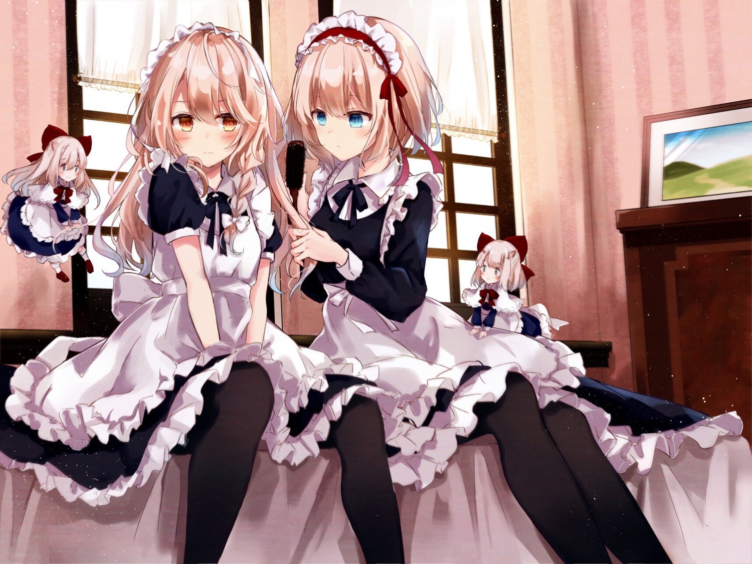 alice_margatroid hourai_doll kirisame_marisa kisaragi_yuri maid pantyhose shanghai_doll touhou