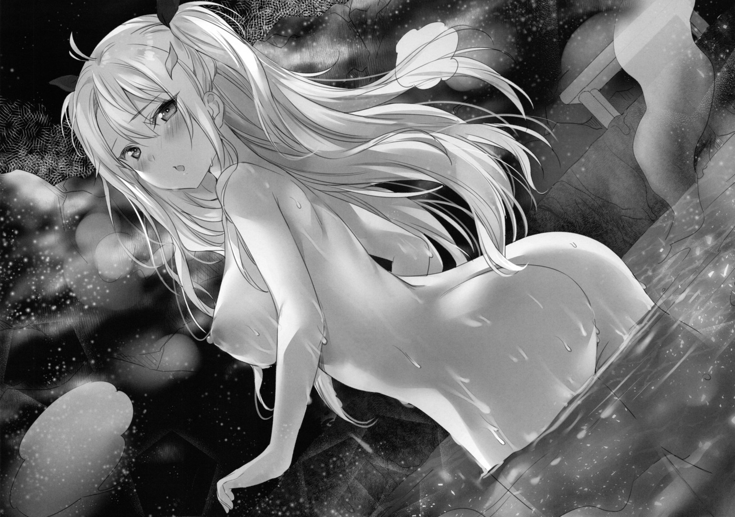 azur_lane chiyingzai monochrome naked nipples yuukai_kinshi