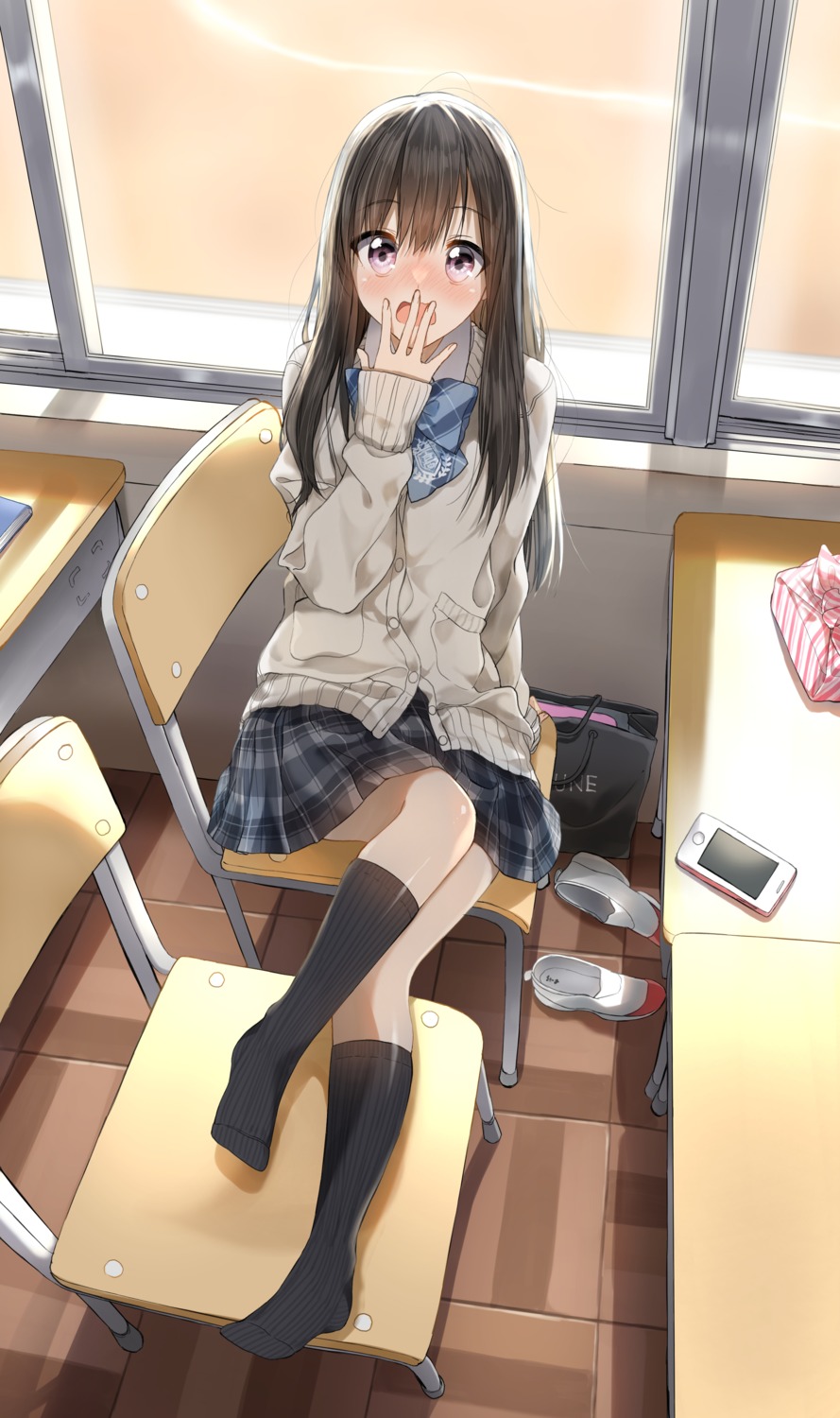 pentagon_(railgun_ky1206) seifuku skirt_lift sweater