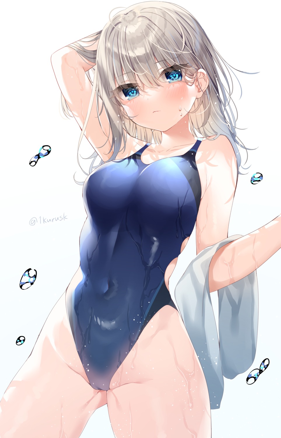 cameltoe mafuyu_(chibi21) swimsuits wet