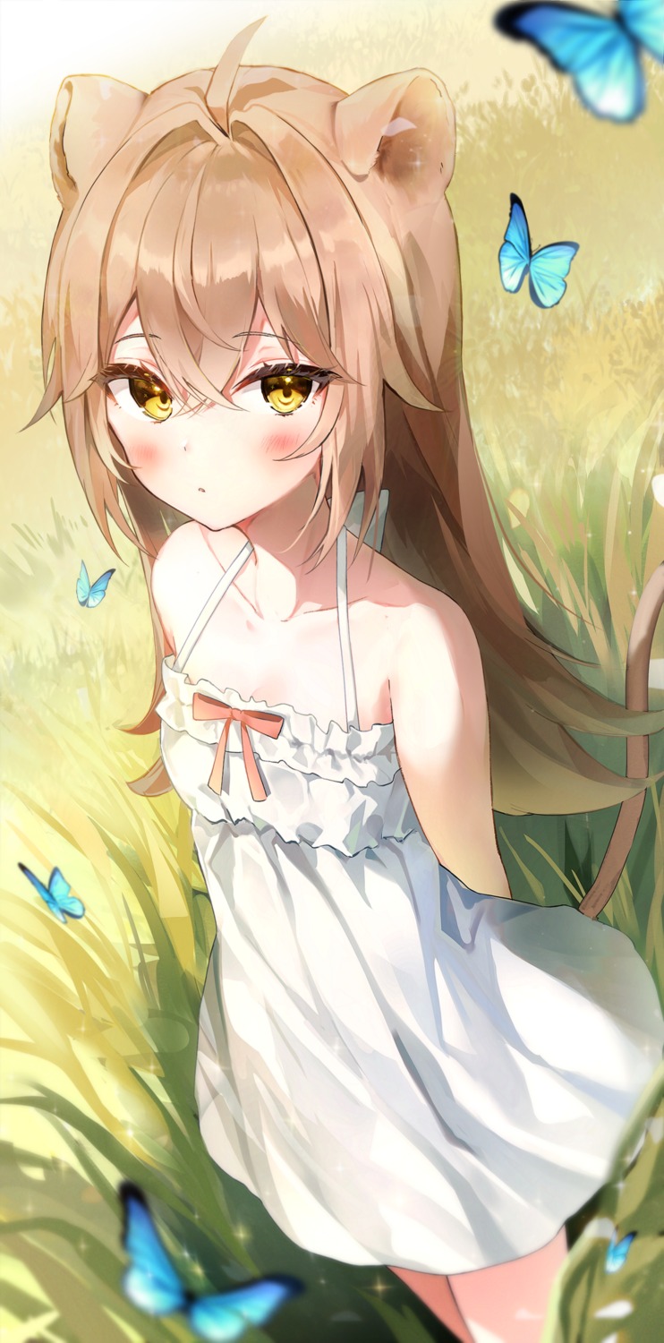 animal_ears dress indie_virtual_youtuber miltea rurudo_lion summer_dress tail