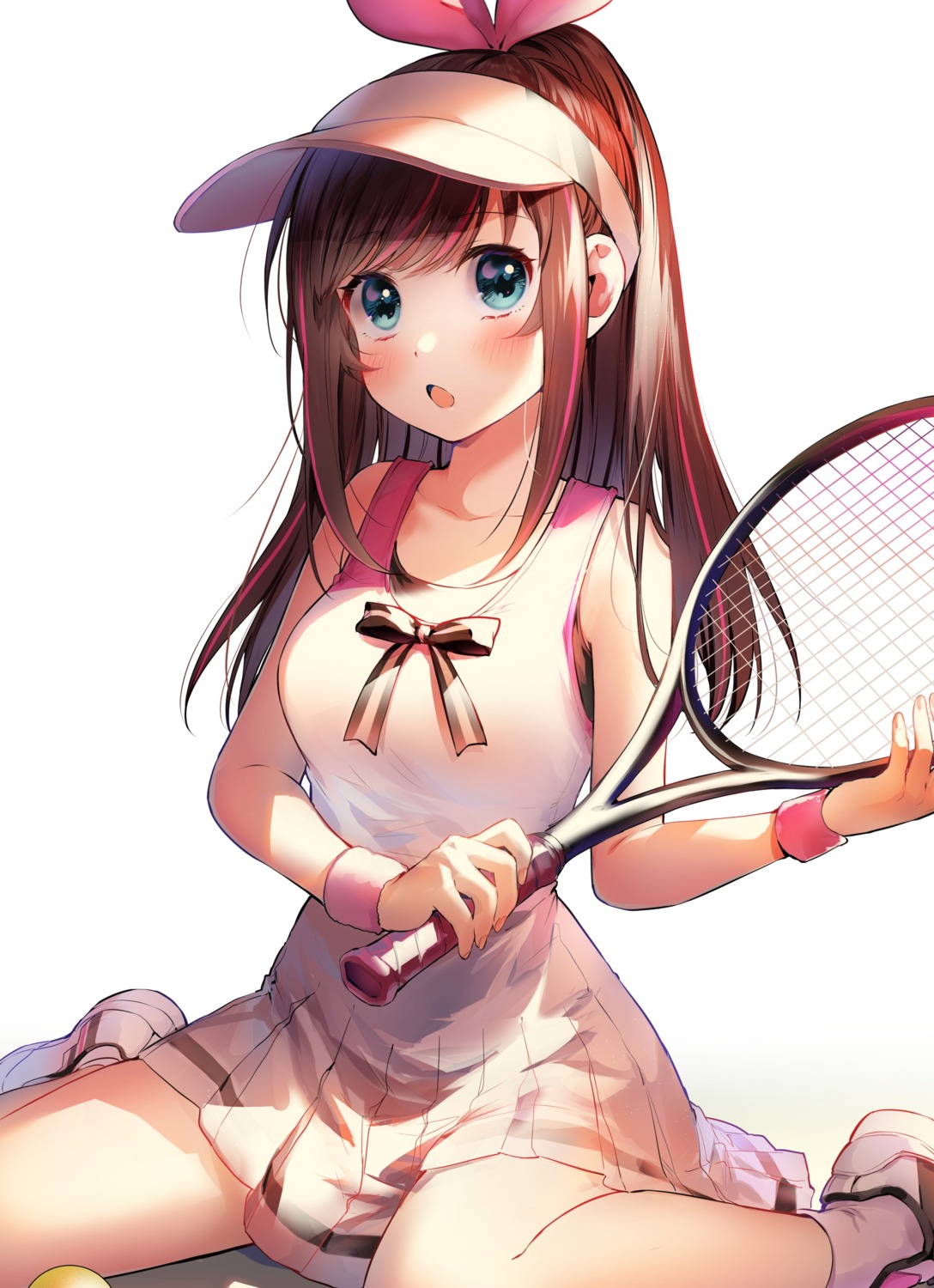 a.i._channel dress geshumaro kizuna_ai tennis