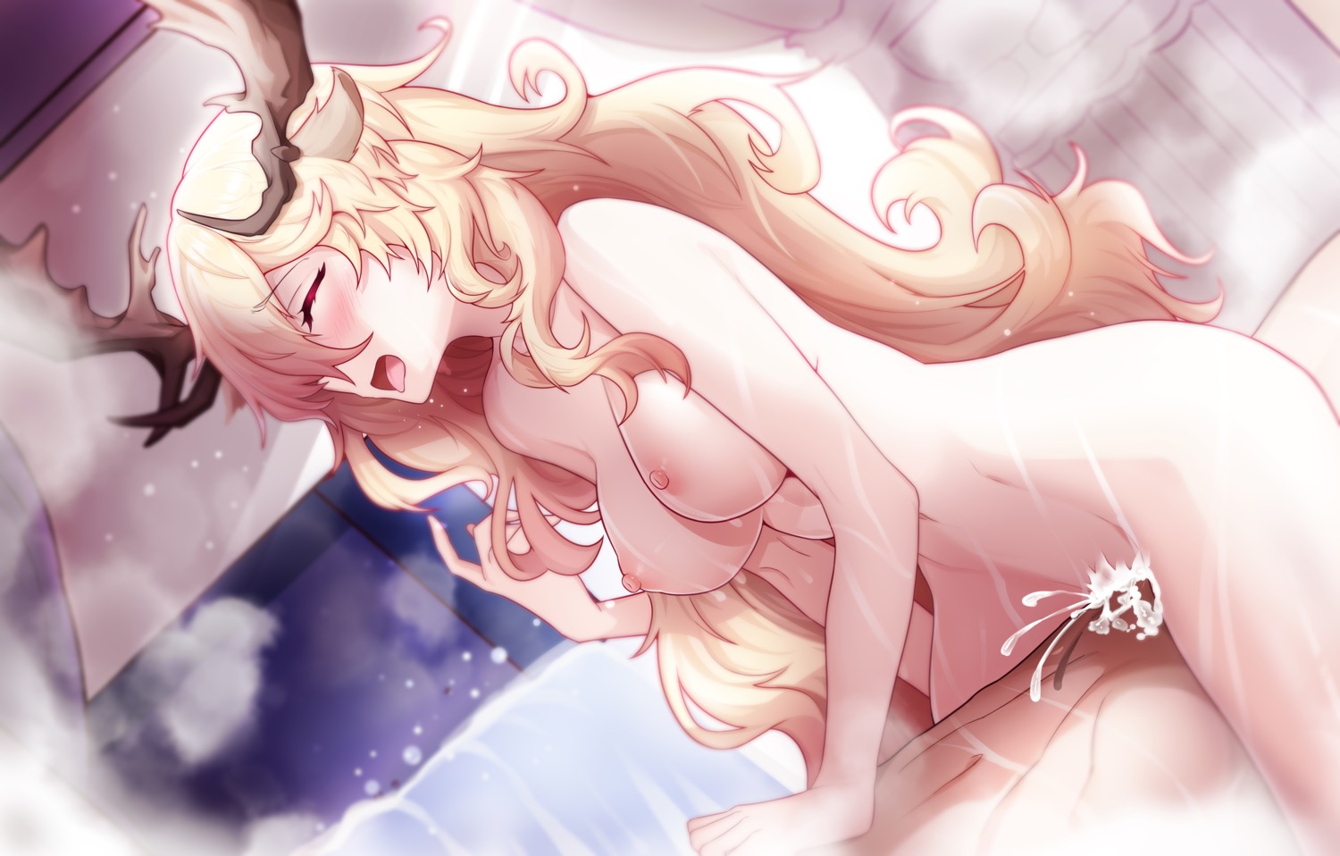 animal_ears arknights cum ddddecade horns naked nipples sex vivienne_(arknights)