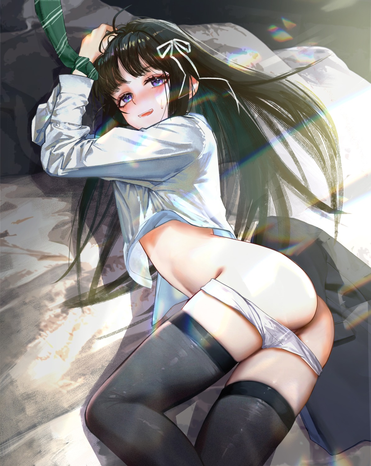 ass awa_subaru bondage c1718259 girls_band_cry loli pantsu panty_pull pussy seifuku shirt_lift thighhighs uncensored