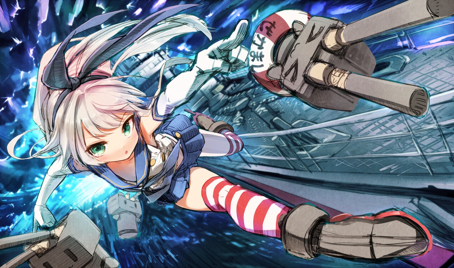 heels kantai_collection kurobuta_gekkan rensouhou-chan shimakaze_(kancolle) thighhighs