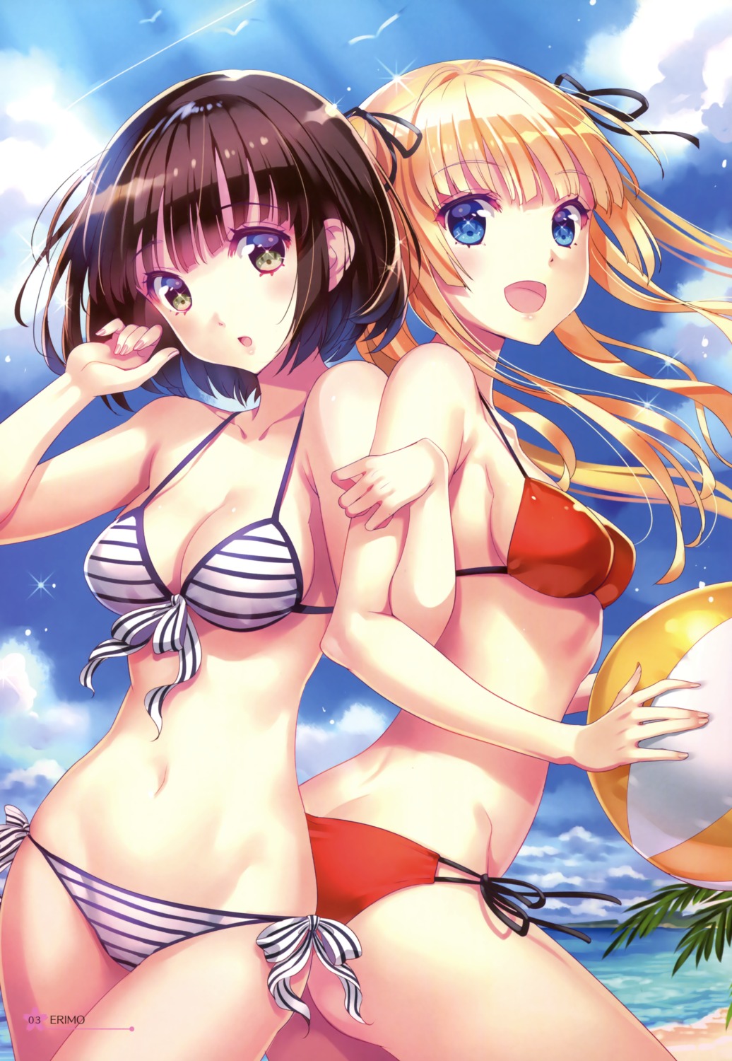 bikini cleavage erimo katou_megumi saenai_heroine_no_sodatekata saenai_heroine_no_sodatekata_flat sawamura_spencer_eriri swimsuits