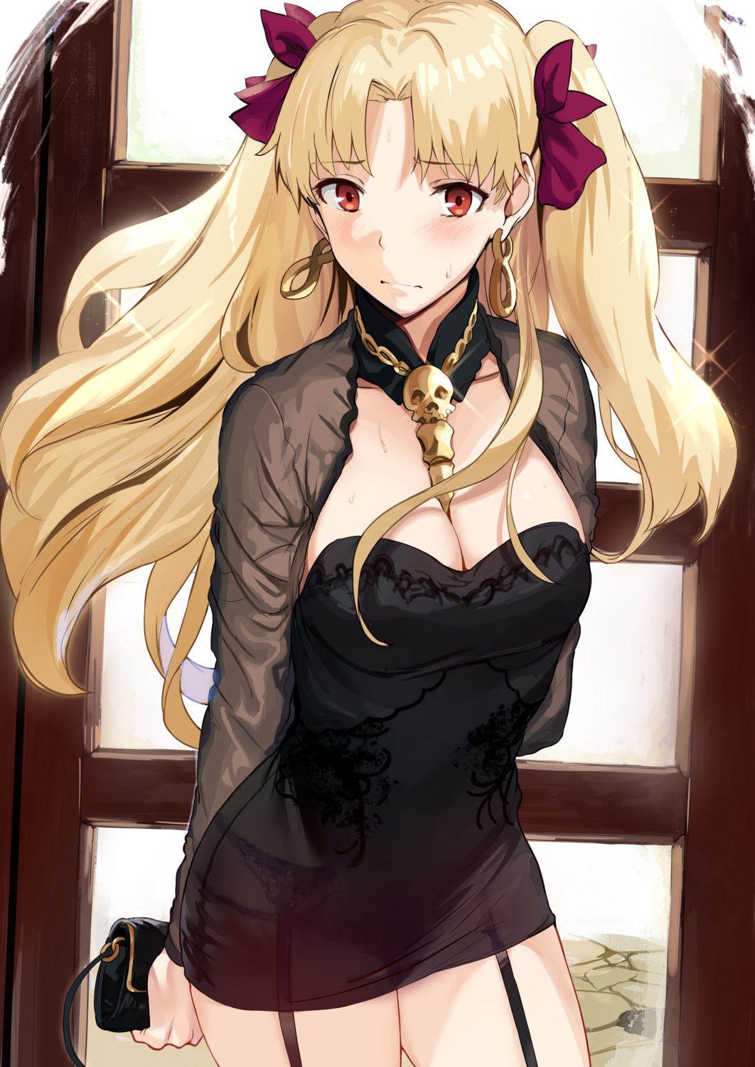 cleavage dress ereshkigal_(fate/grand_order) fate/grand_order hews see_through