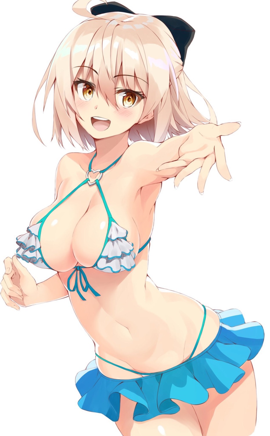 bikini cleavage fate/grand_order okita_souji_(fate) swimsuits syunichi