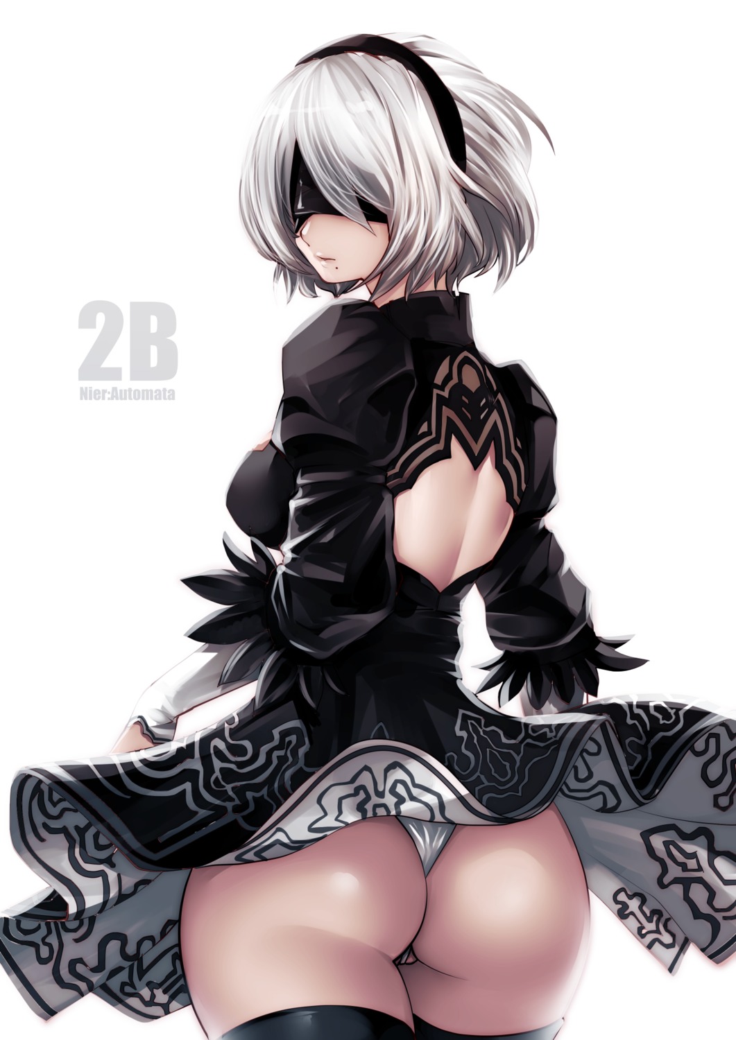 ass dress nier nier_automata pantsu souryuu thighhighs thong yorha_no.2_type_b