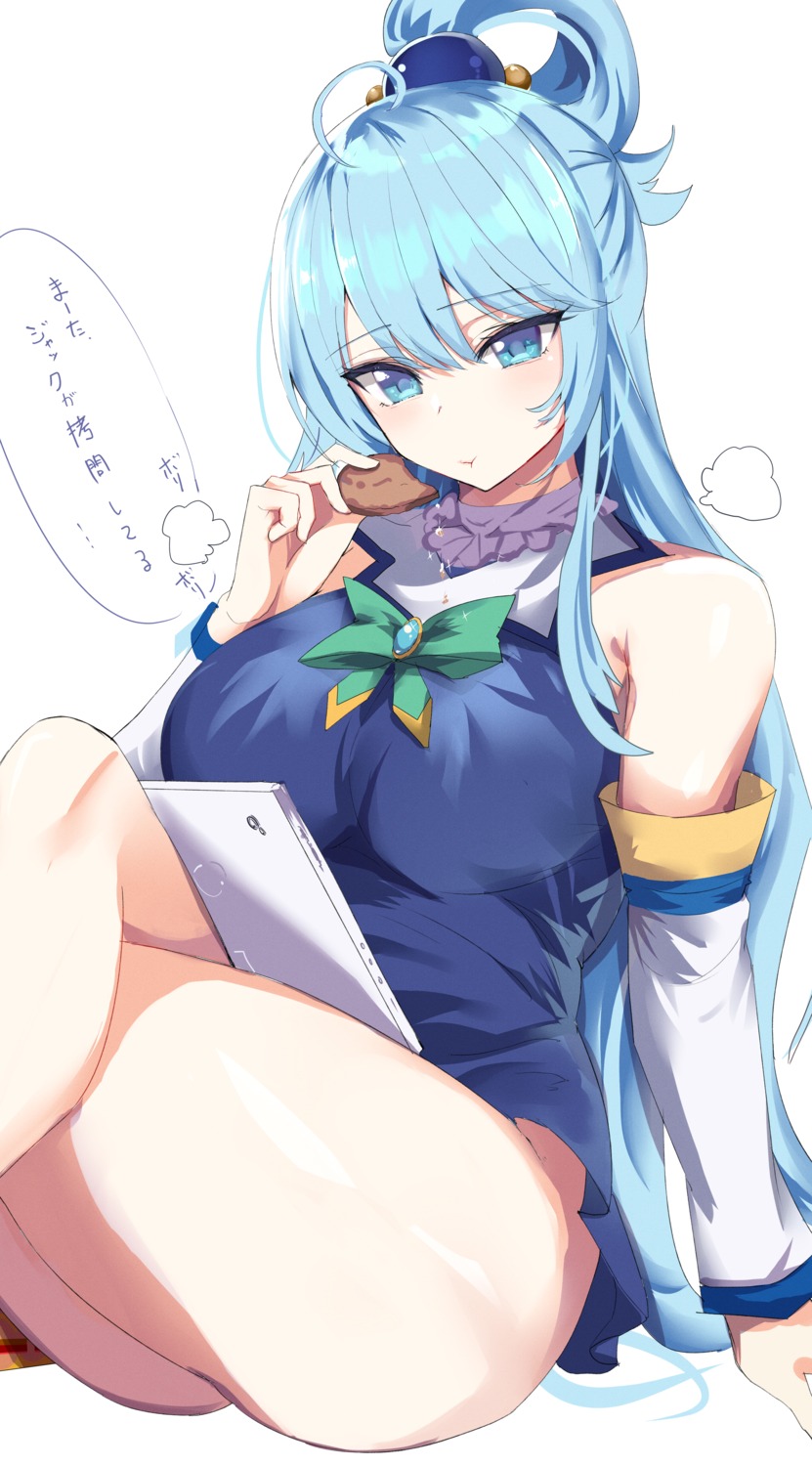 aqua_(konosuba) hanasaka_houcha kono_subarashii_sekai_ni_shukufuku_wo! nopan skirt_lift