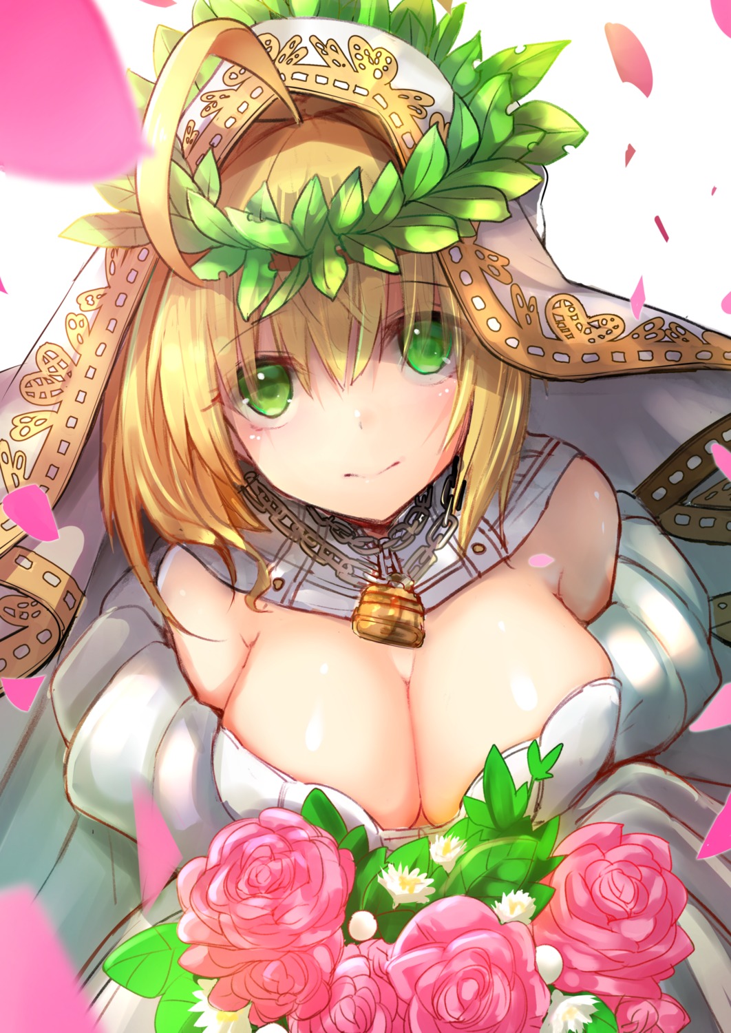 cleavage fate/extra fate/extra_ccc fate/grand_order fate/stay_night saber_bride saber_extra yurin